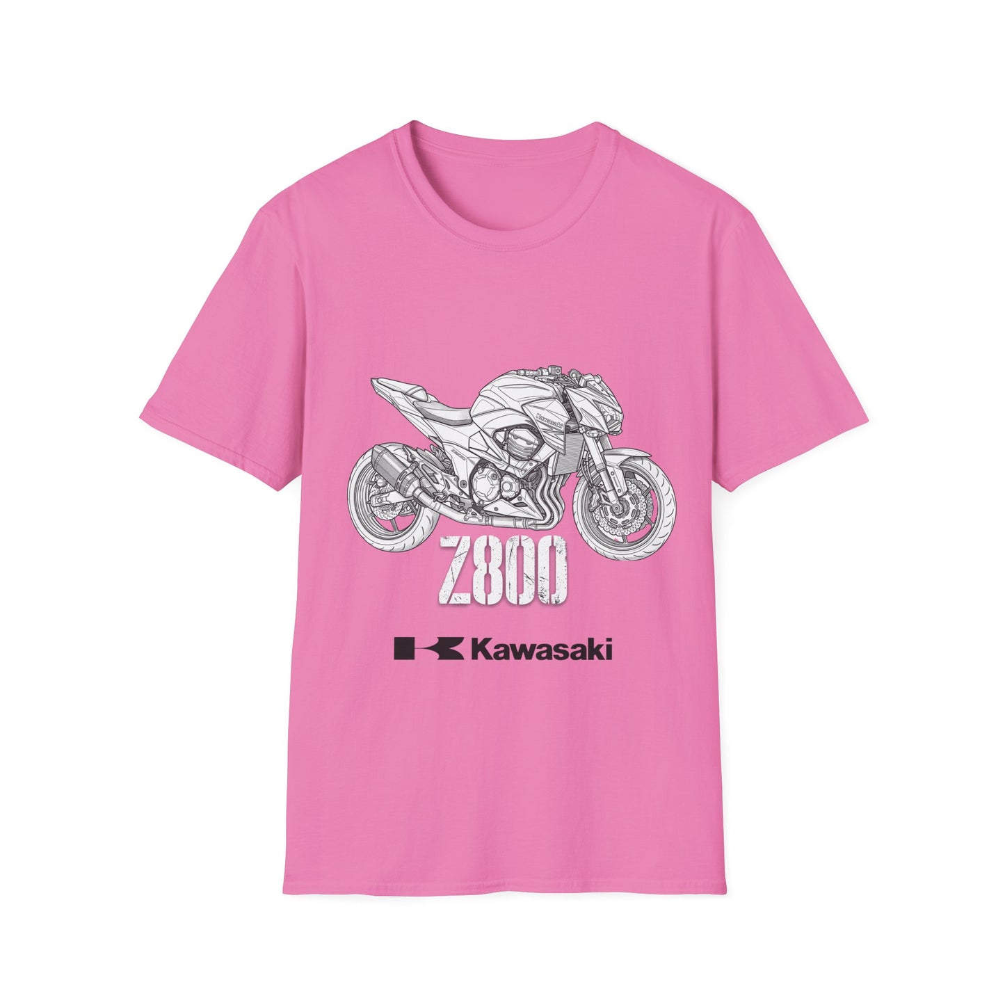 Kawasaki Motorcycle Sketch T-Shirt | Sportbike Line Art Tee