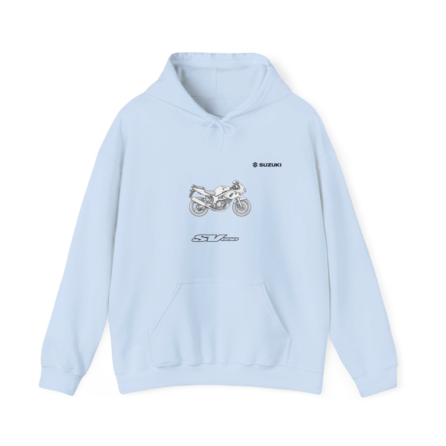 Suzuki SV650 motorcycle hoodie | vintage bike sketch, rider apparel