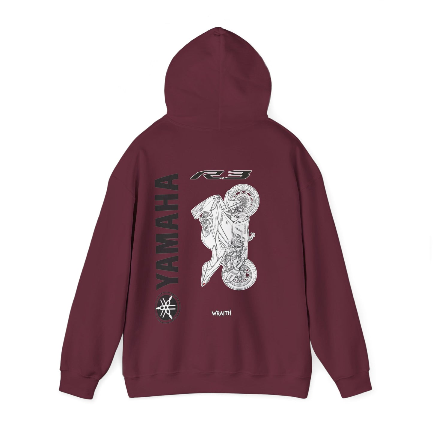 Yamaha R3 Motorcycle Hoodie — Graphic Rider Sweatshirt