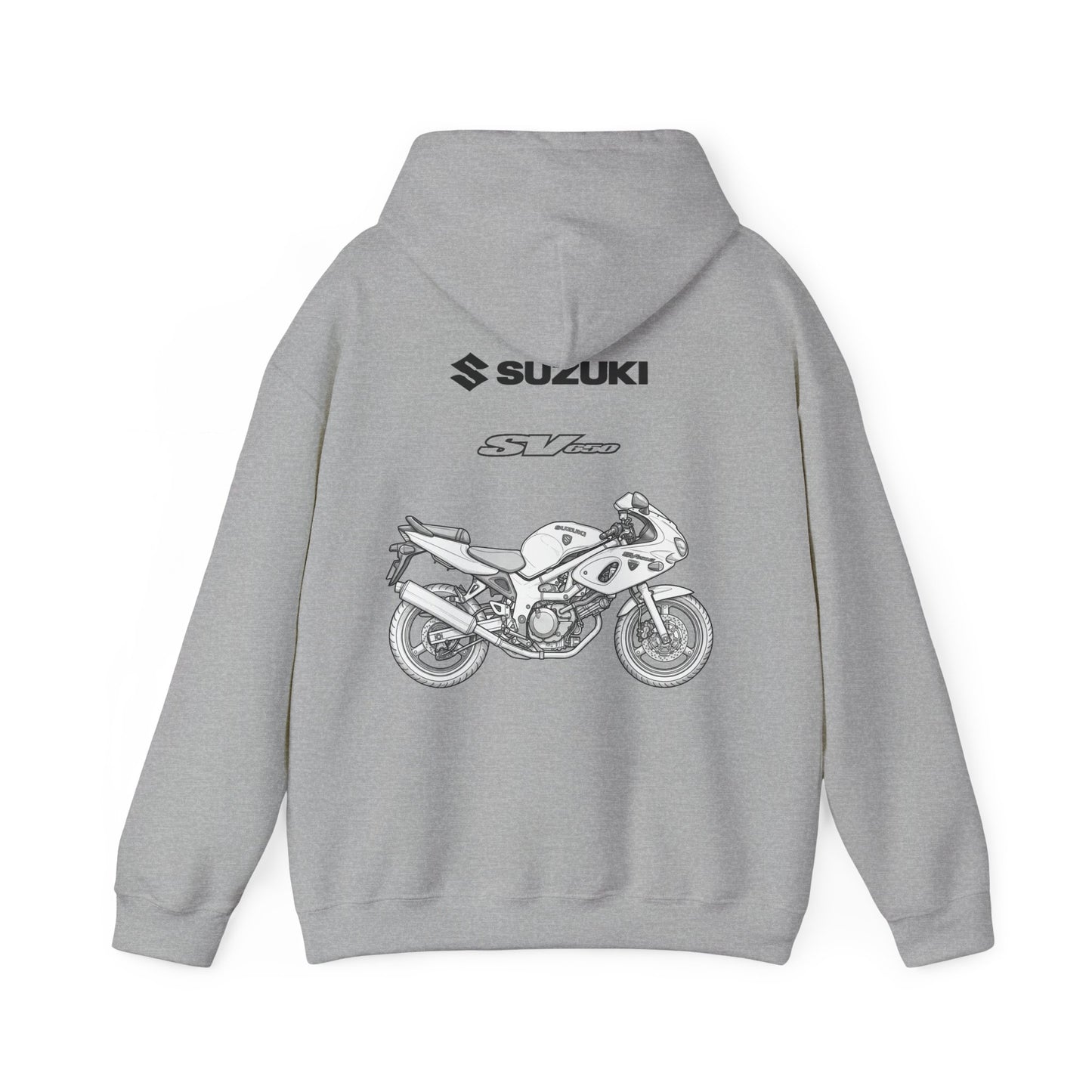 Suzuki SV650 motorcycle hoodie | vintage bike sketch, rider apparel