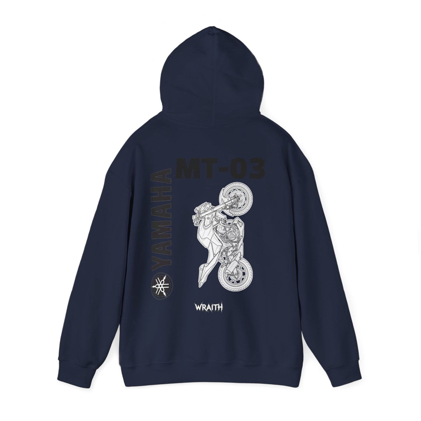 Yamaha MT-03 Motorcycle Graphic Hoodie - Rider Stunt Logo Pullover