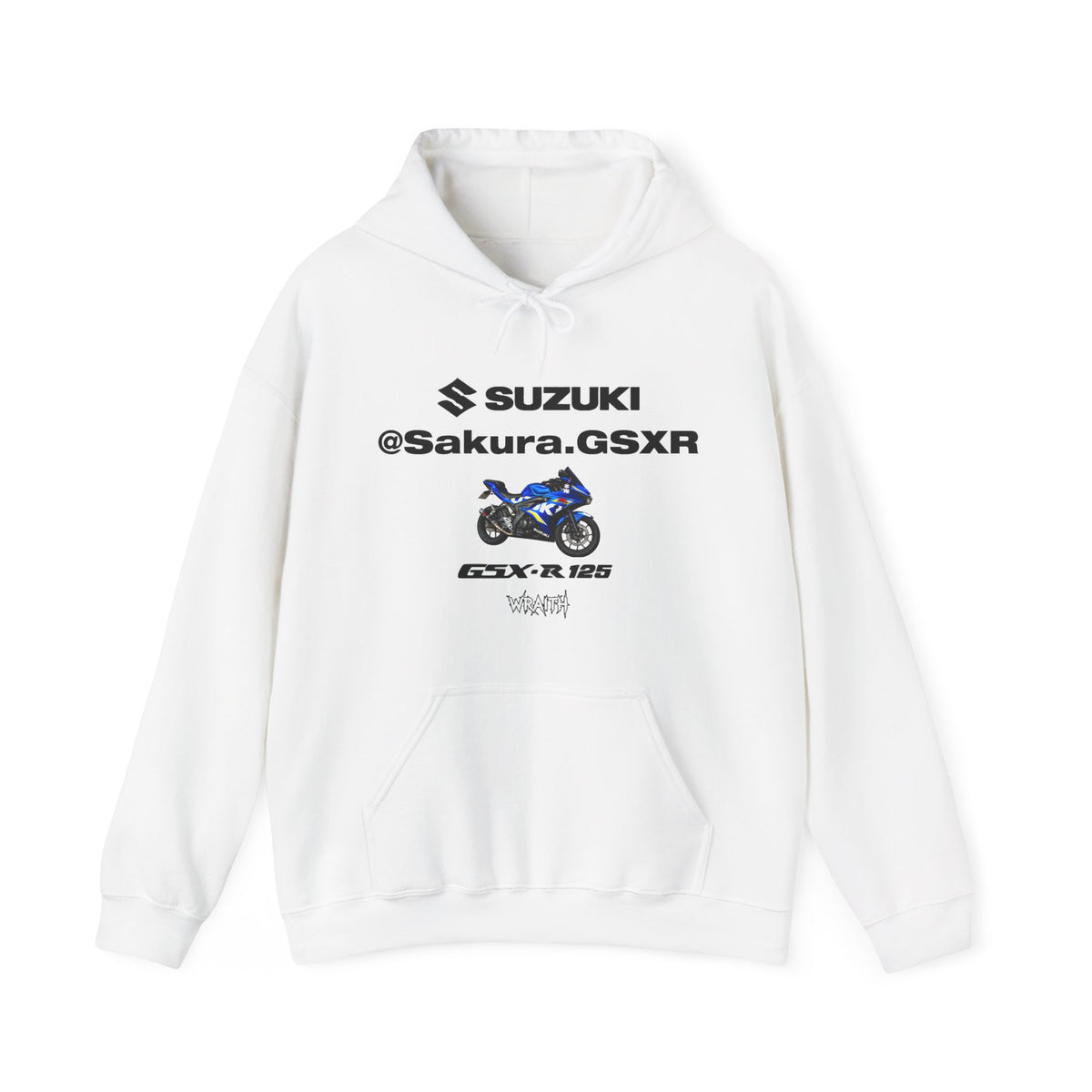 Suzuki GSX-R @sakura.GSXR  Motorcycle Hoodie — Blue Sportbike Graphic