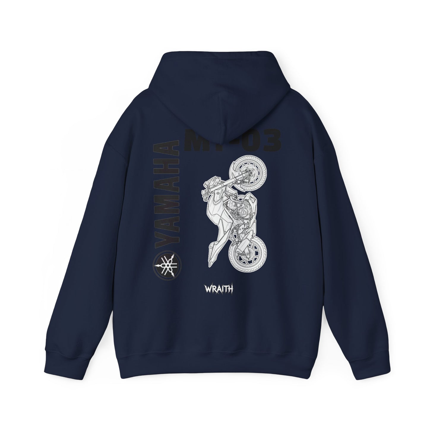 Yamaha MT-03 Motorcycle Graphic Hoodie - Rider Stunt Logo Pullover