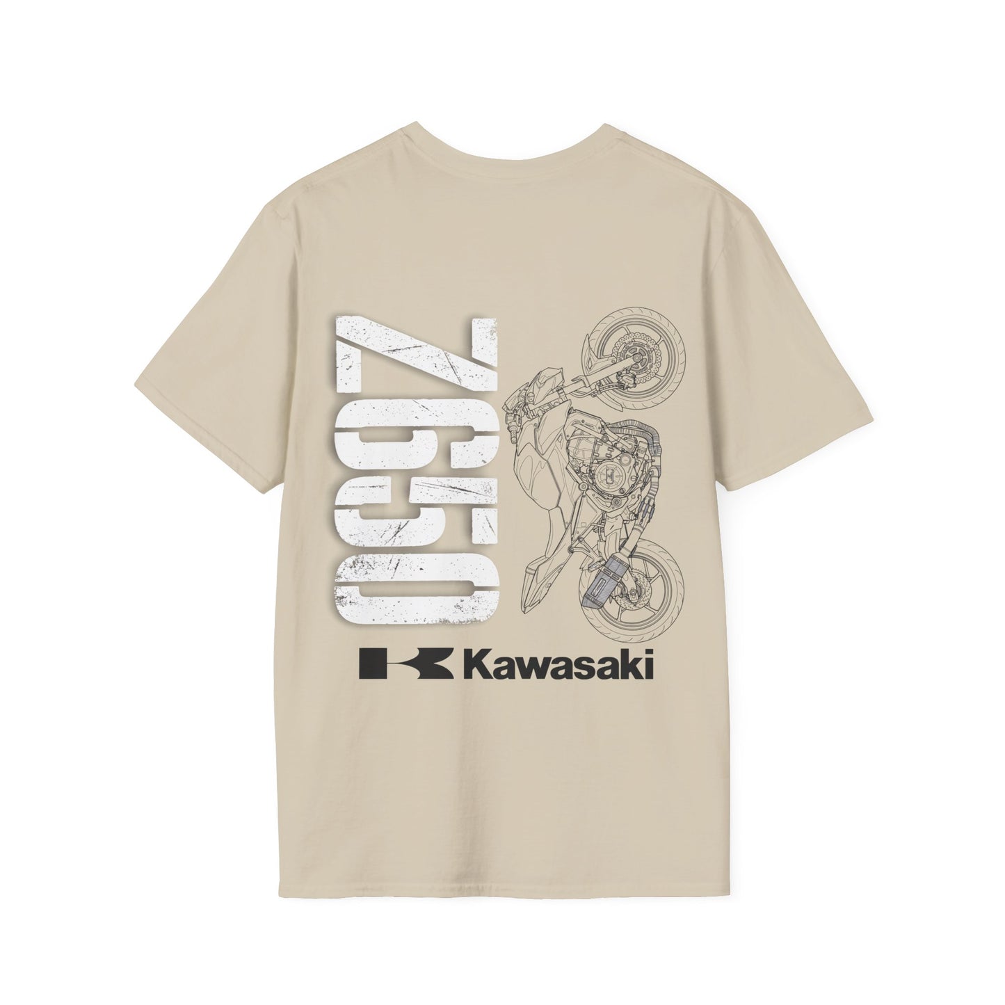 Kawasaki Motorcycle Sketch T-Shirt | Minimal Bike Line Art