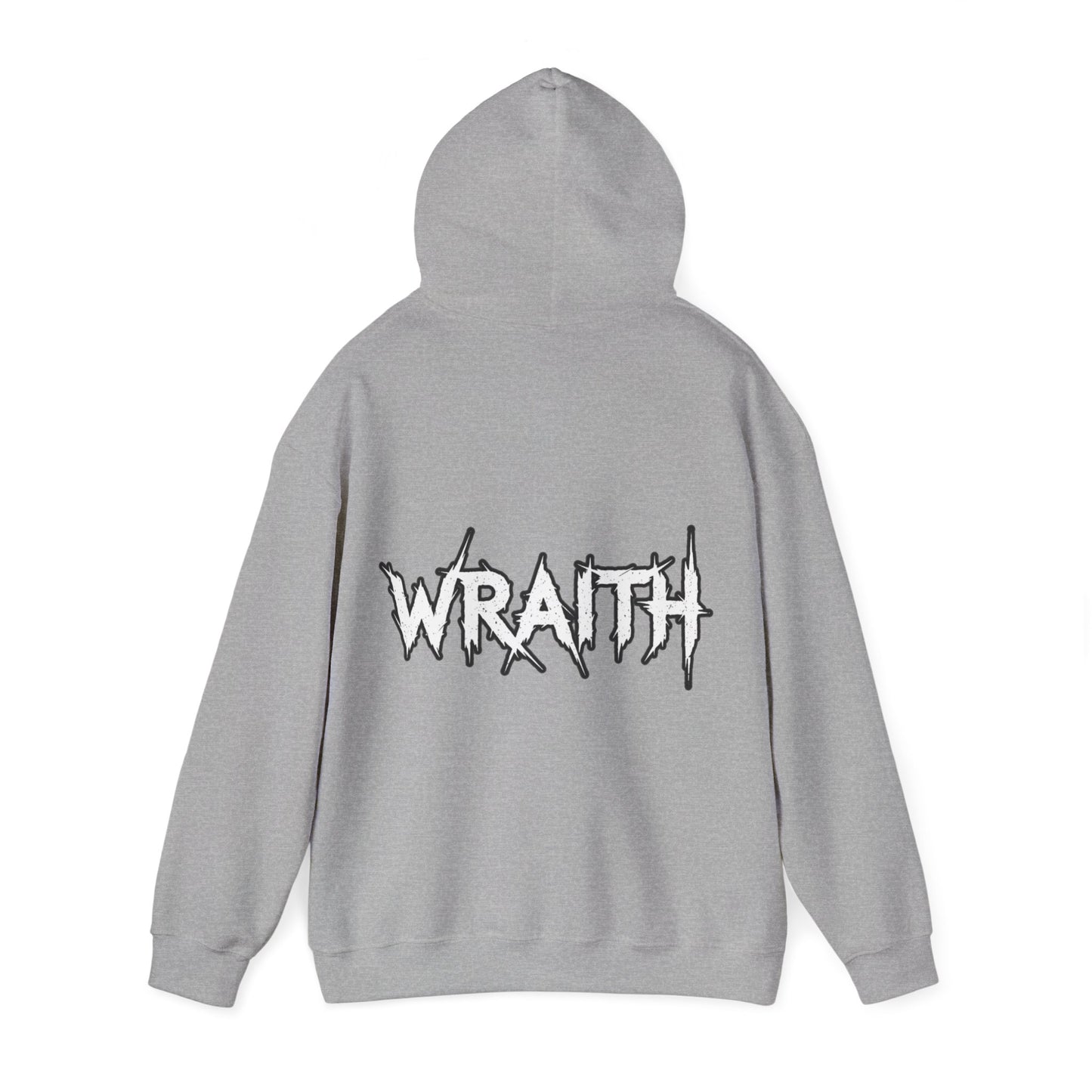WRAITH Graphic Hoodie — Gothic Metal Logo Pullover