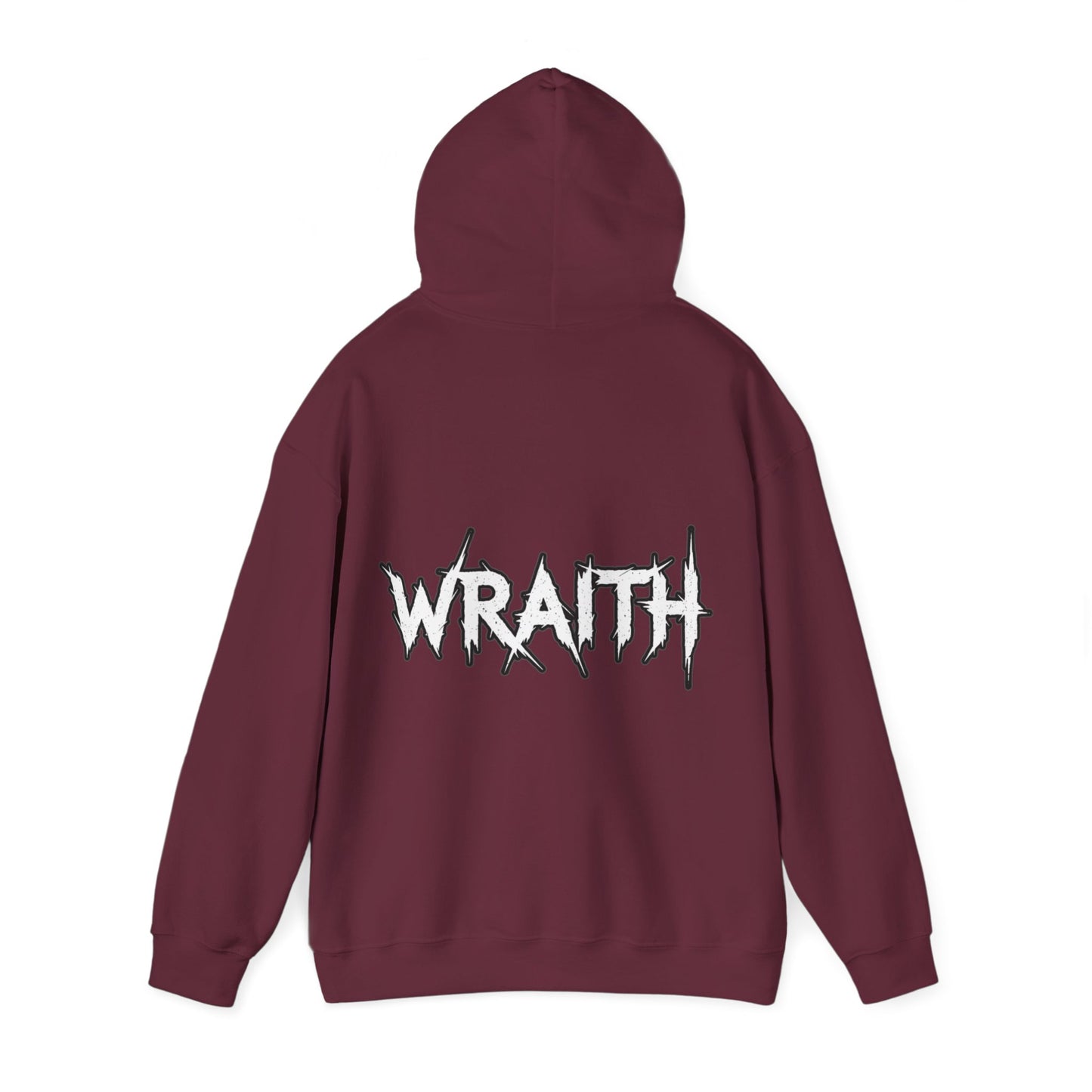 WRAITH Graphic Hoodie — Gothic Metal Logo Pullover