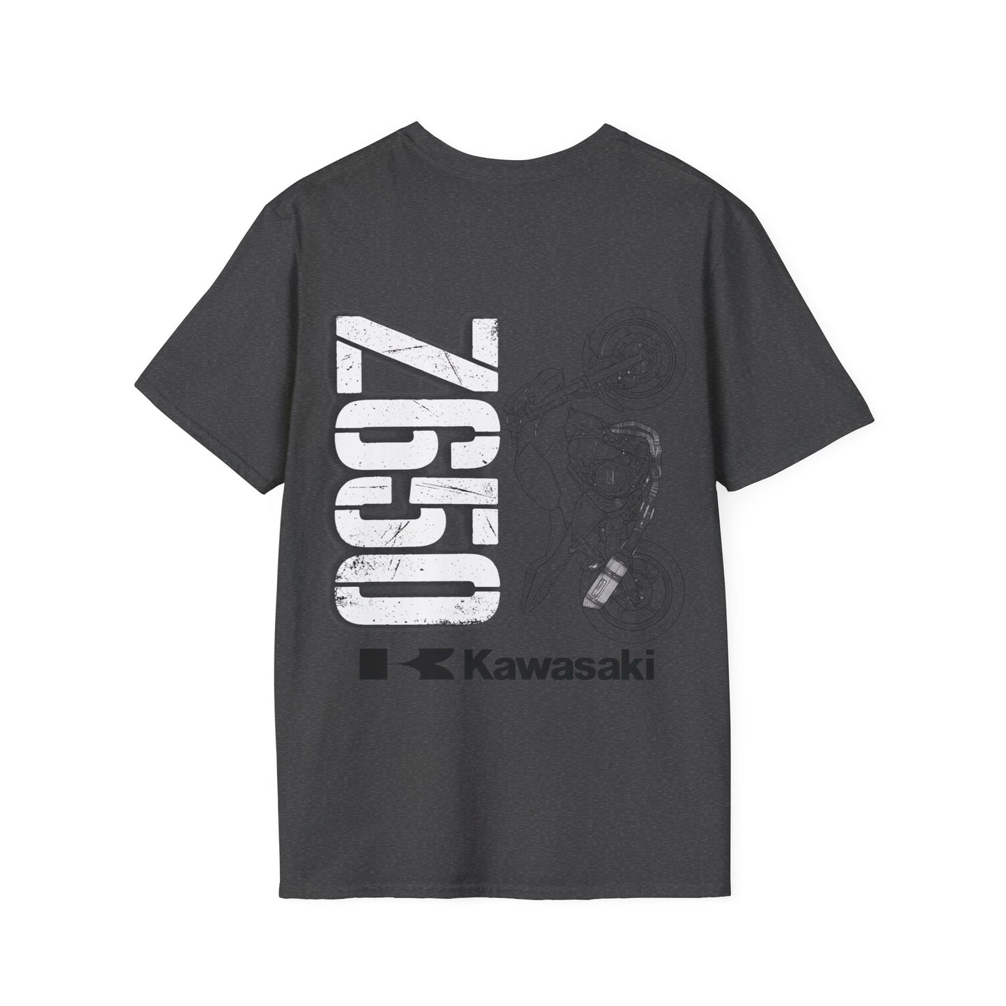 Kawasaki Motorcycle Sketch T-Shirt | Minimal Bike Line Art