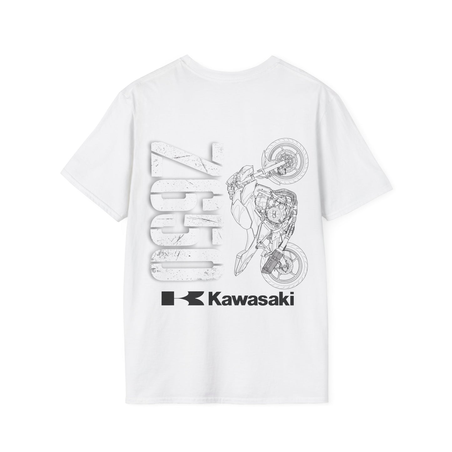 Kawasaki Motorcycle Sketch T-Shirt | Minimal Bike Line Art