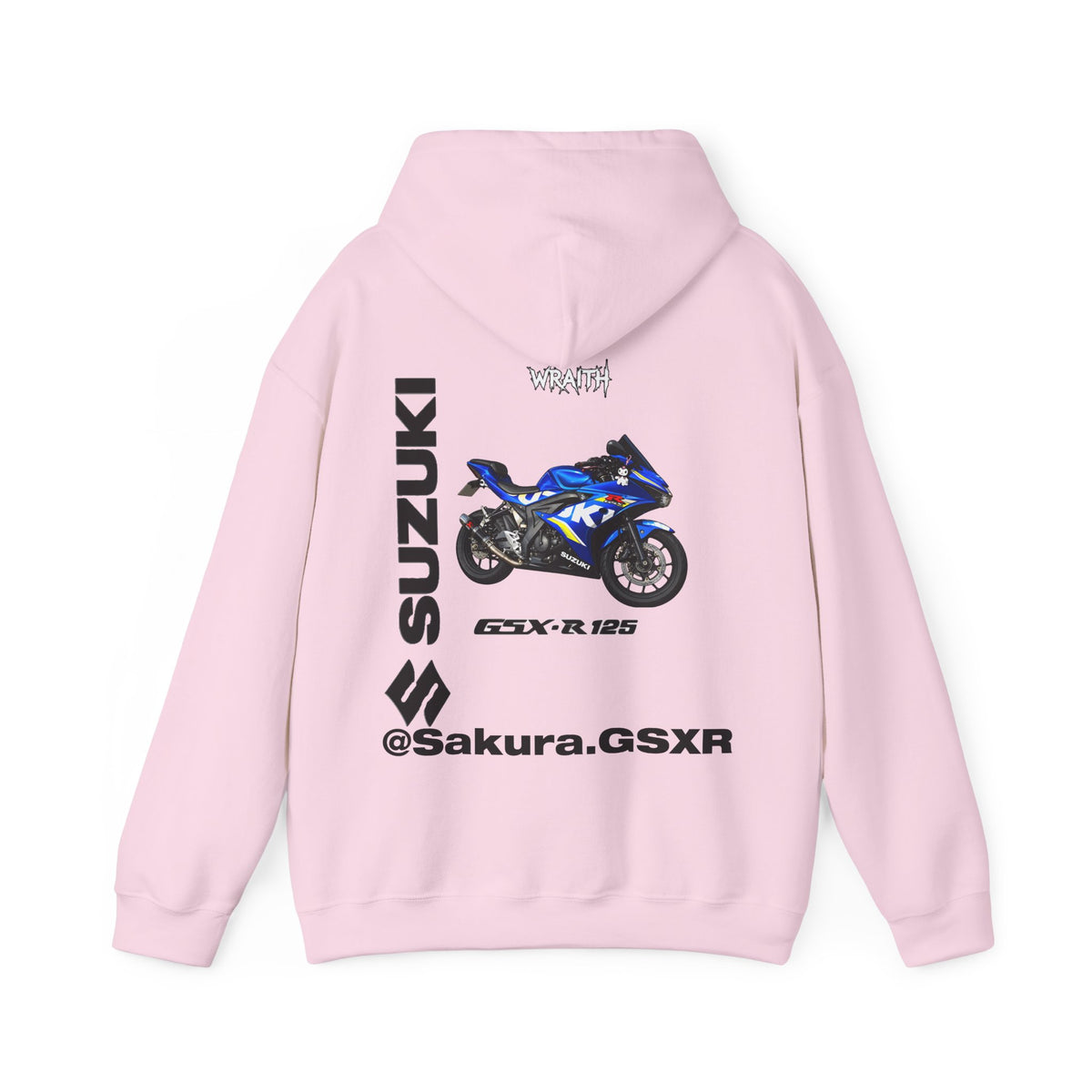 Suzuki GSX-R @sakura.GSXR  Motorcycle Hoodie — Blue Sportbike Graphic
