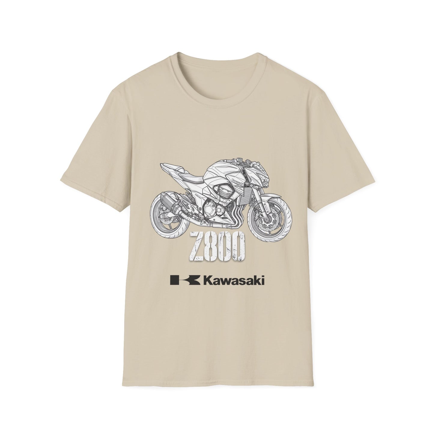 Kawasaki Motorcycle Sketch T-Shirt | Sportbike Line Art Tee