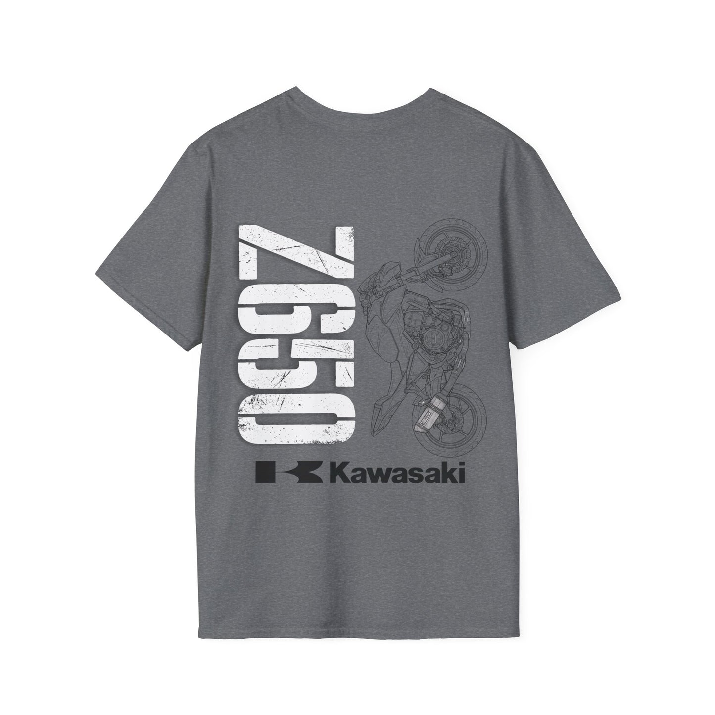 Kawasaki Motorcycle Sketch T-Shirt | Minimal Bike Line Art