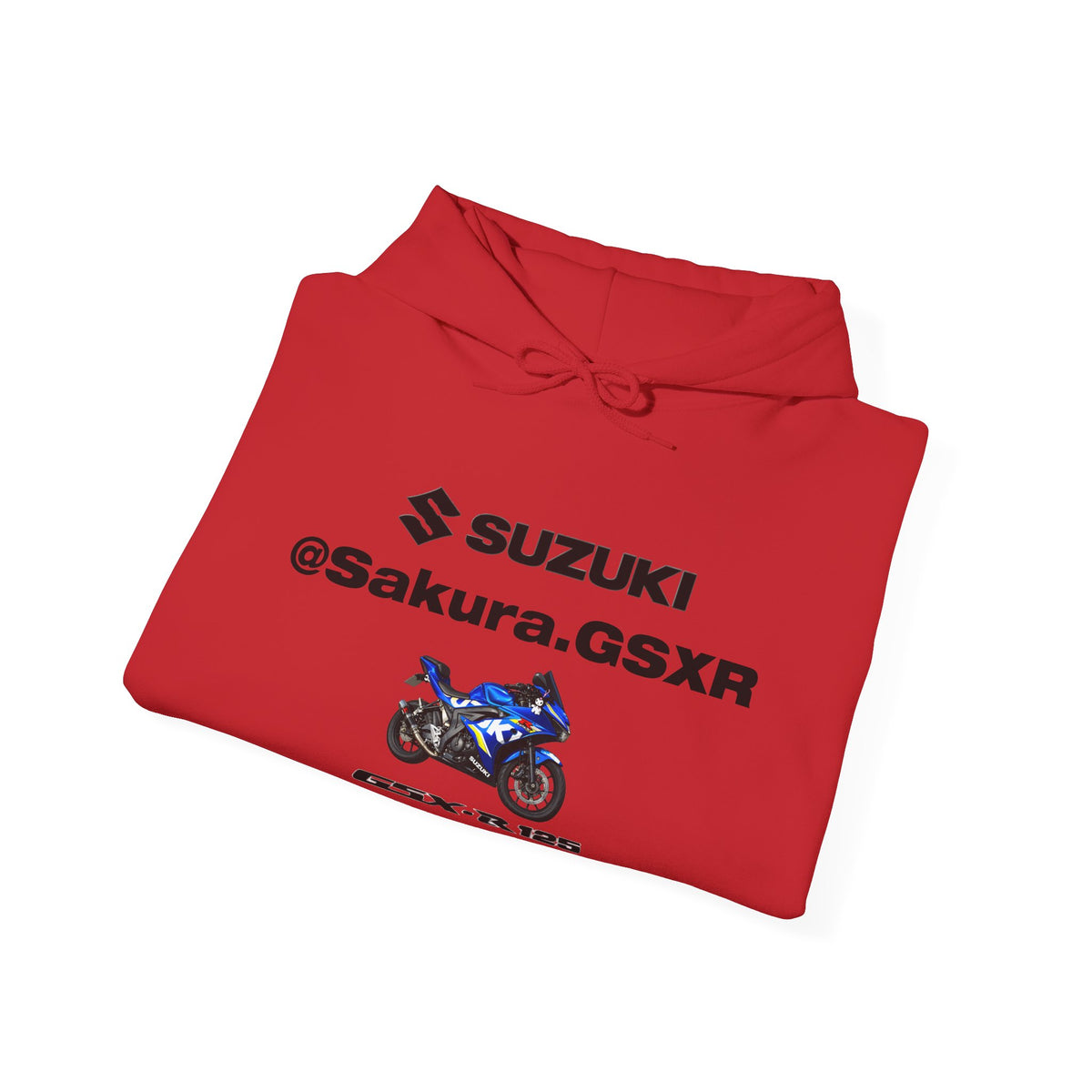 Suzuki GSX-R @sakura.GSXR  Motorcycle Hoodie — Blue Sportbike Graphic