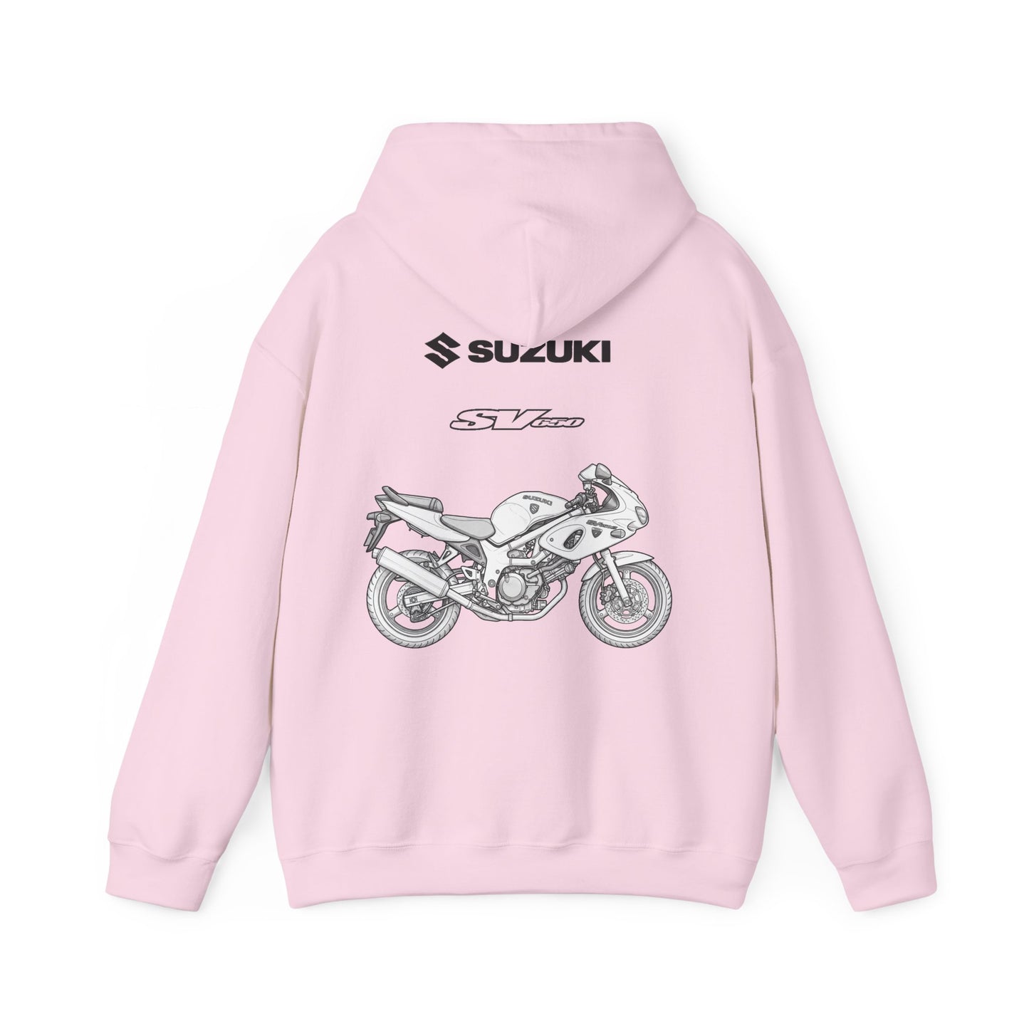 Suzuki SV650 motorcycle hoodie | vintage bike sketch, rider apparel