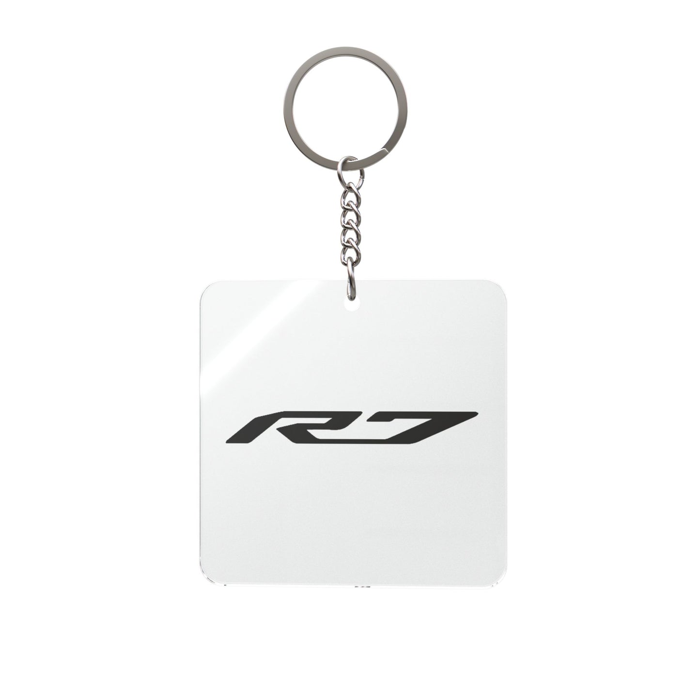 R7 Logo Square Keychain | Minimal Car Emblem Keyring