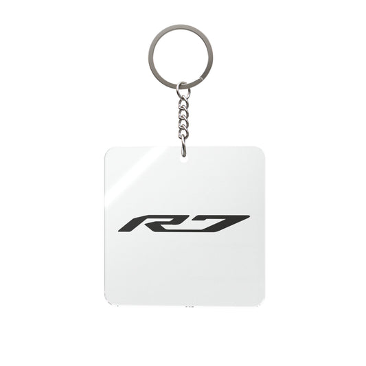 R7 Logo Square Keychain | Minimal Car Emblem Keyring