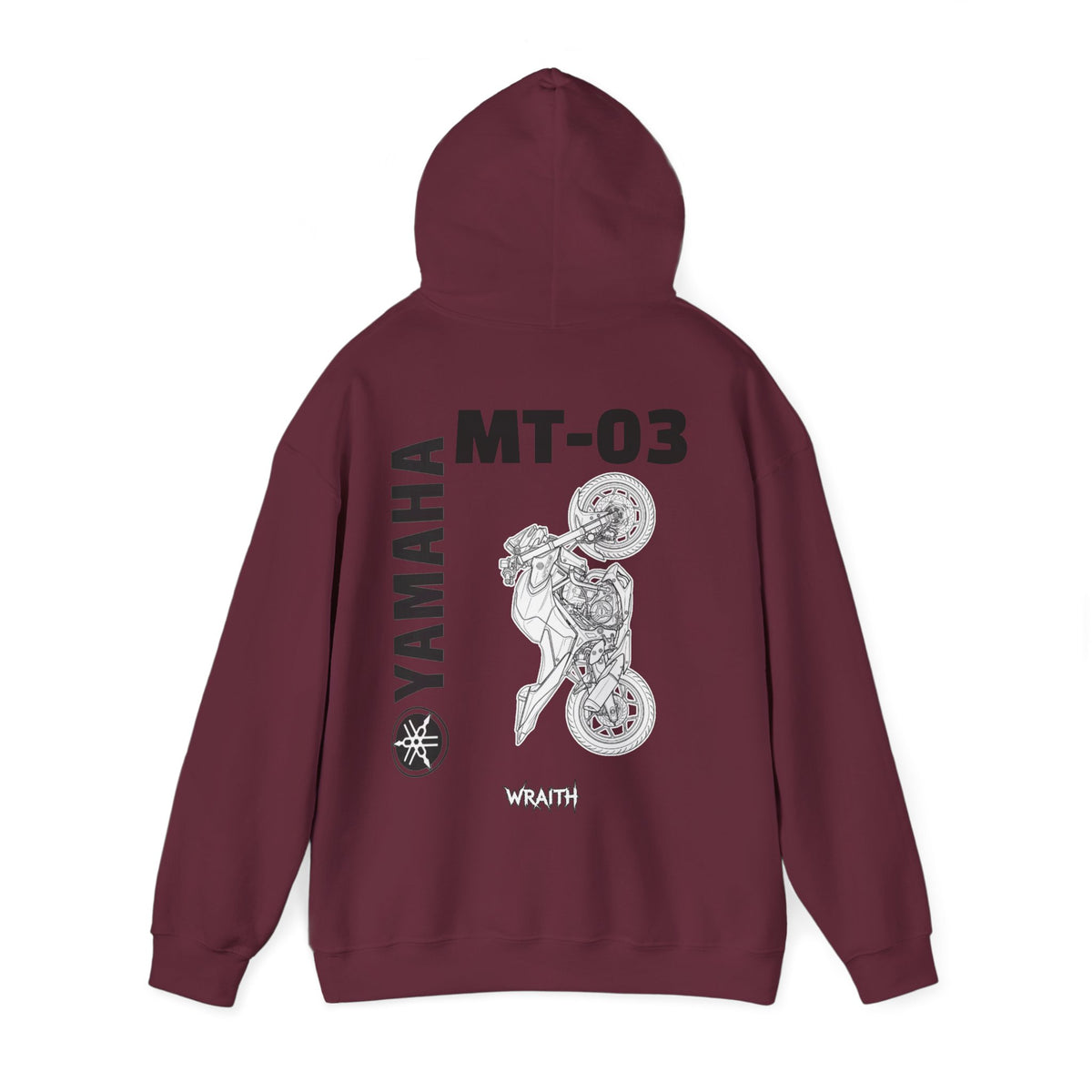 Yamaha MT-03 Motorcycle Graphic Hoodie - Rider Stunt Logo Pullover