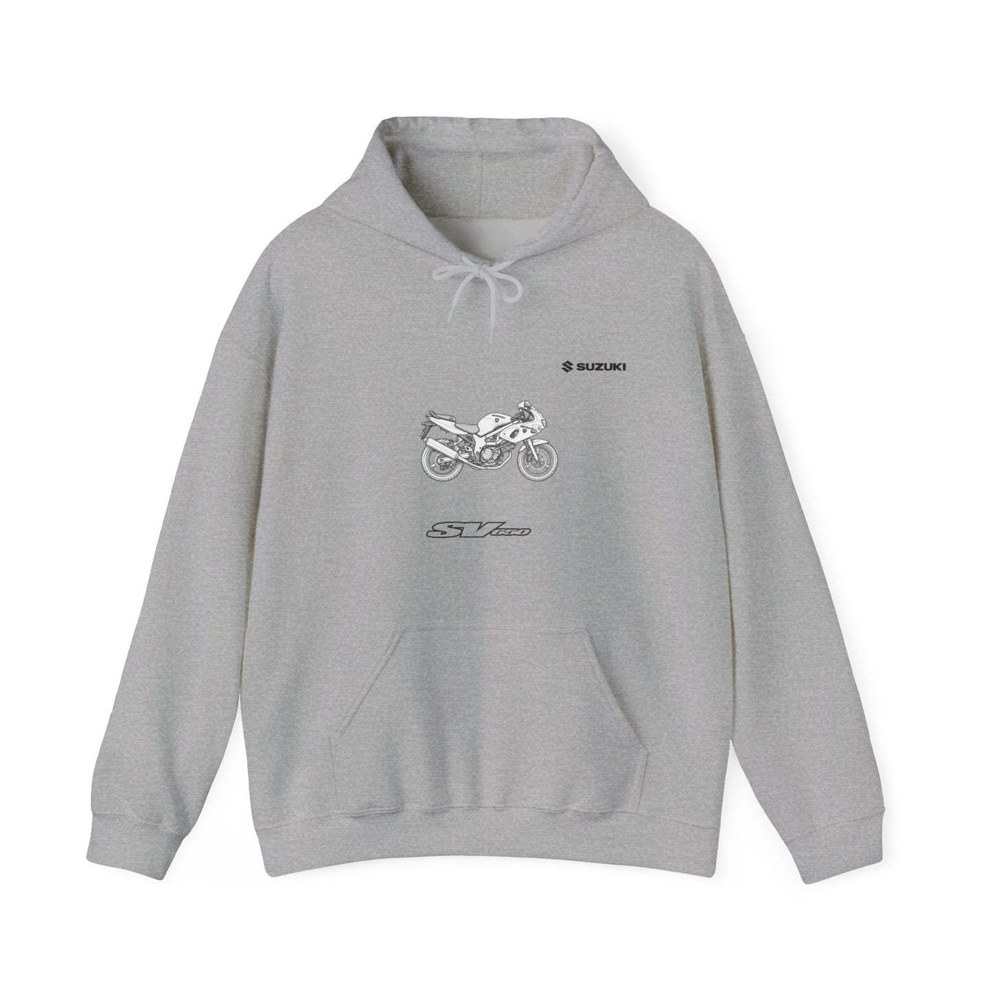 Suzuki SV650 motorcycle hoodie | vintage bike sketch, rider apparel