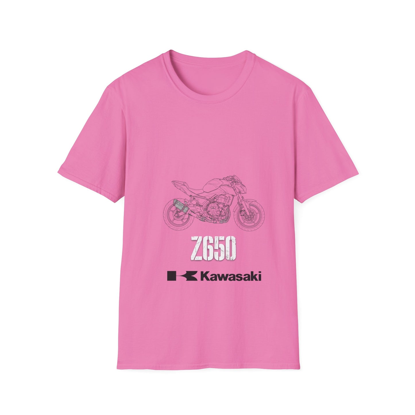 Kawasaki Motorcycle Sketch T-Shirt | Minimal Bike Line Art