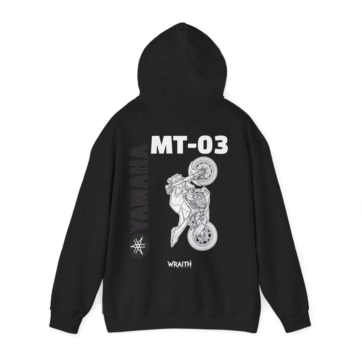 Yamaha MT-03 Motorcycle Graphic Hoodie - Rider Stunt Logo Pullover