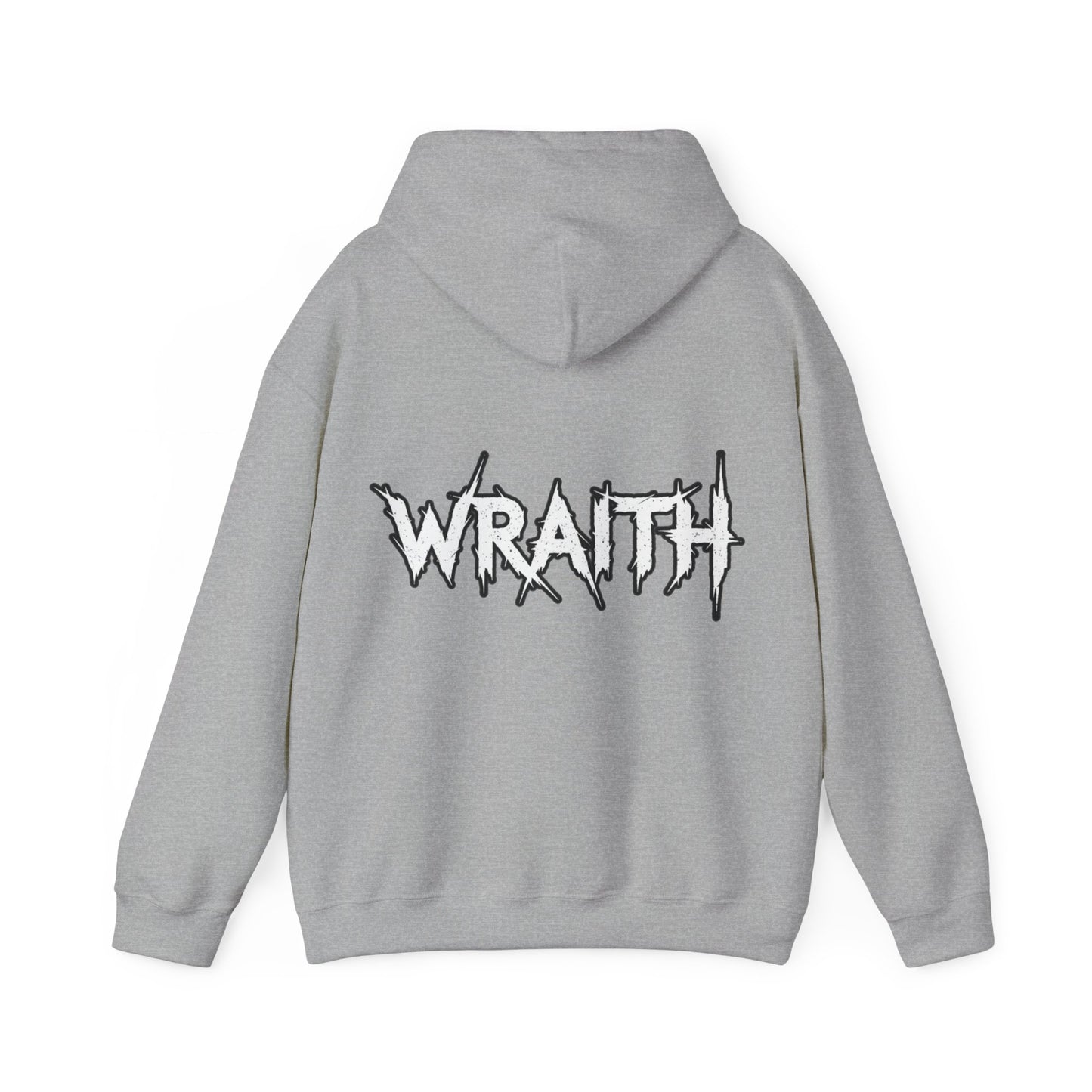 WRAITH Graphic Hoodie — Gothic Metal Logo Pullover