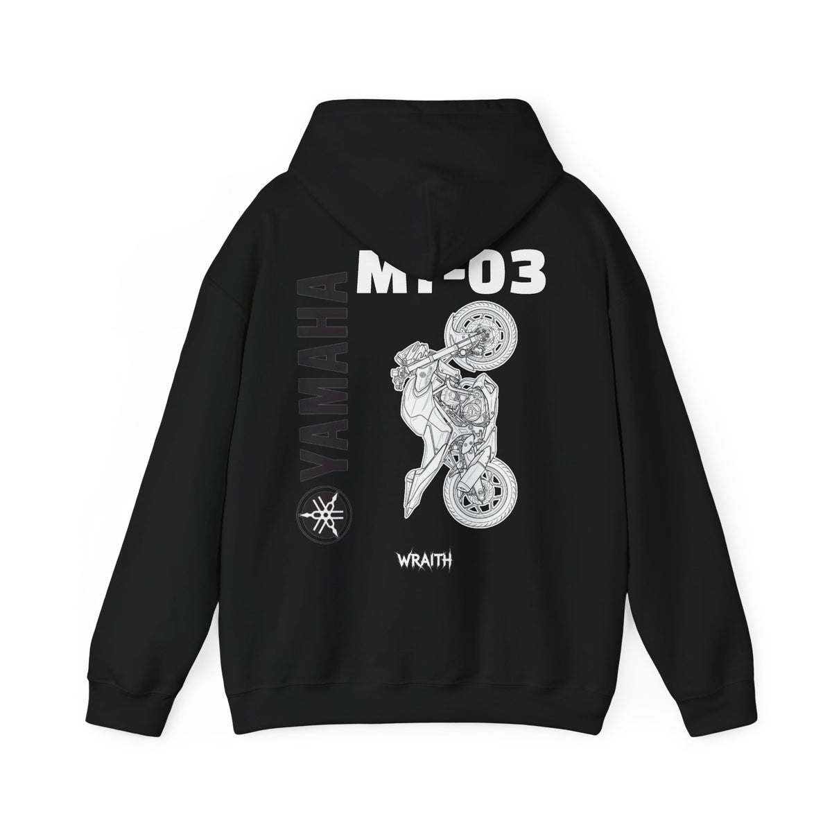 Yamaha MT-03 Motorcycle Graphic Hoodie - Rider Stunt Logo Pullover