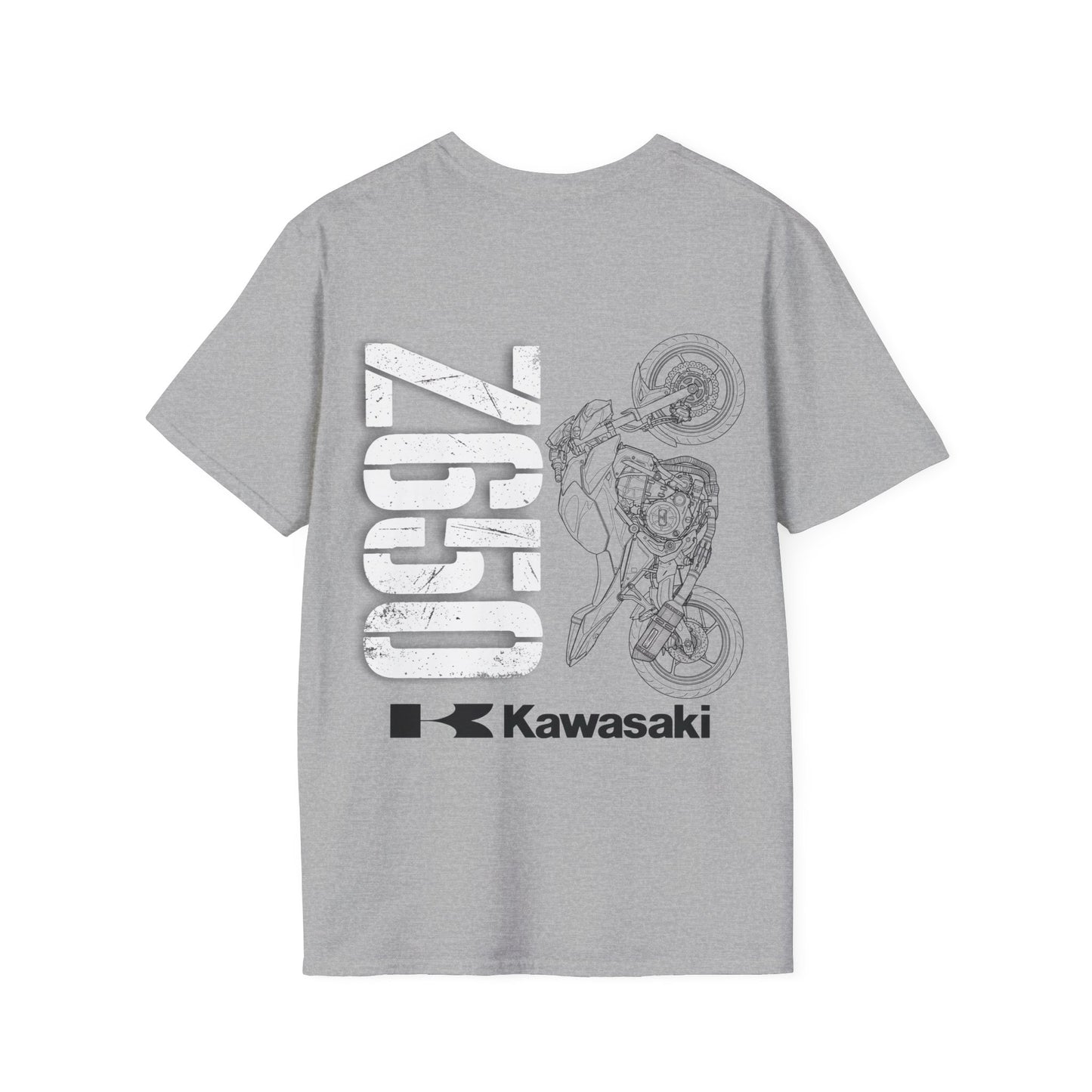 Kawasaki Motorcycle Sketch T-Shirt | Minimal Bike Line Art