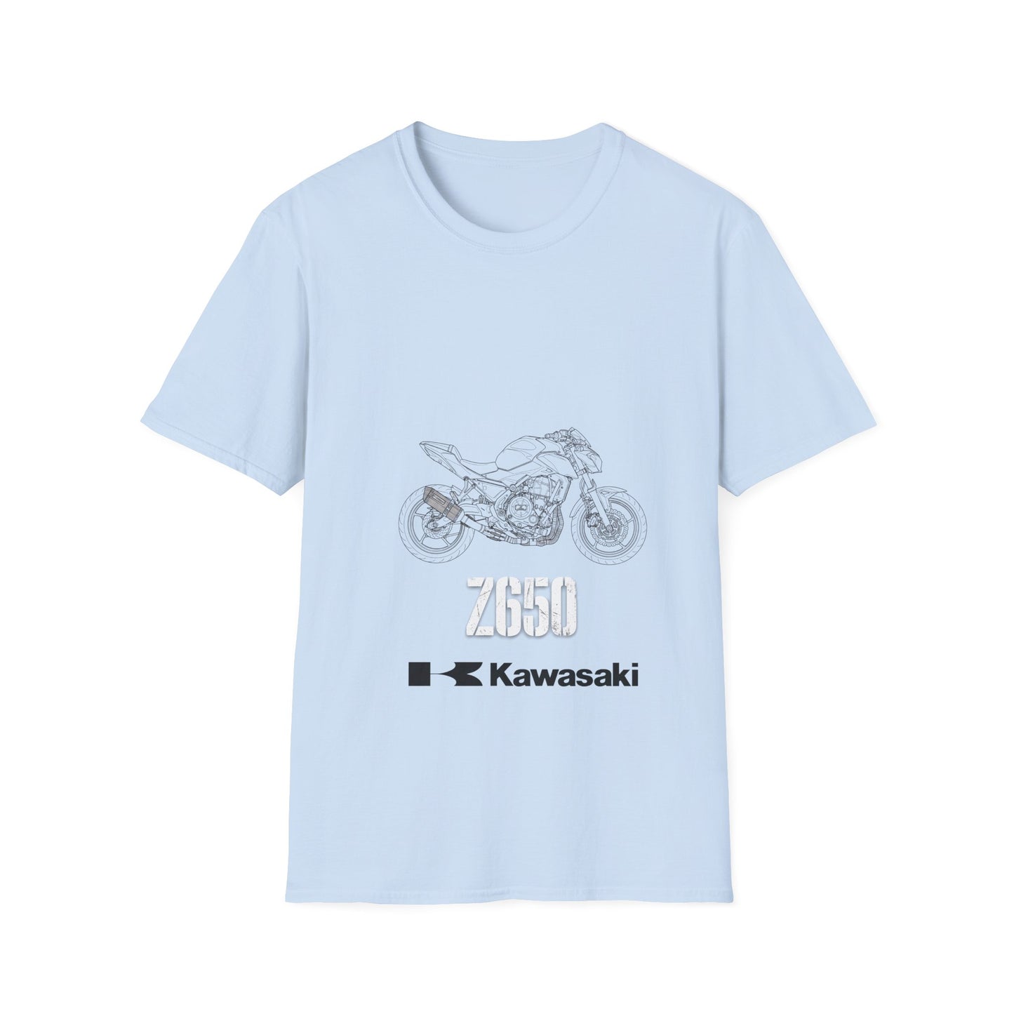 Kawasaki Motorcycle Sketch T-Shirt | Minimal Bike Line Art