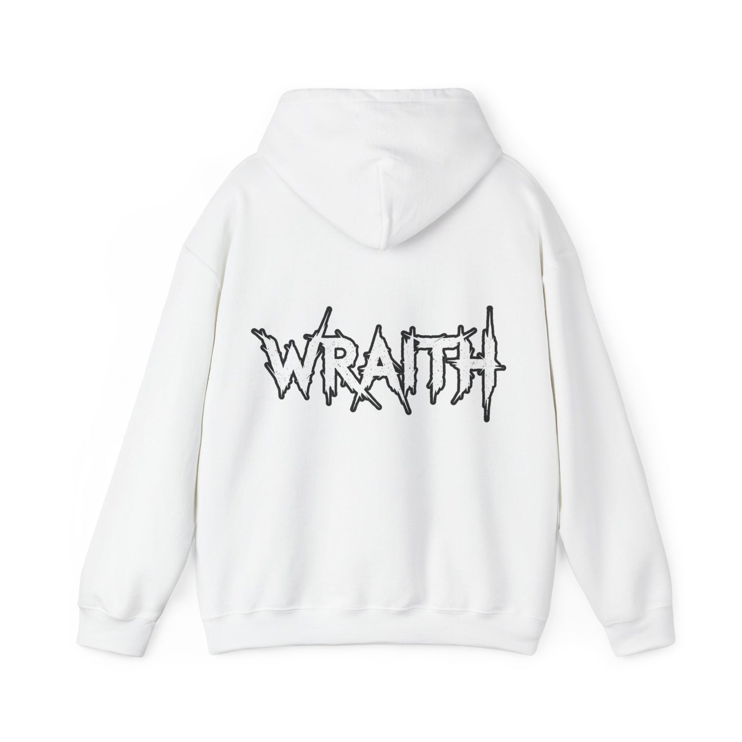 WRAITH Graphic Hoodie — Gothic Metal Logo Pullover