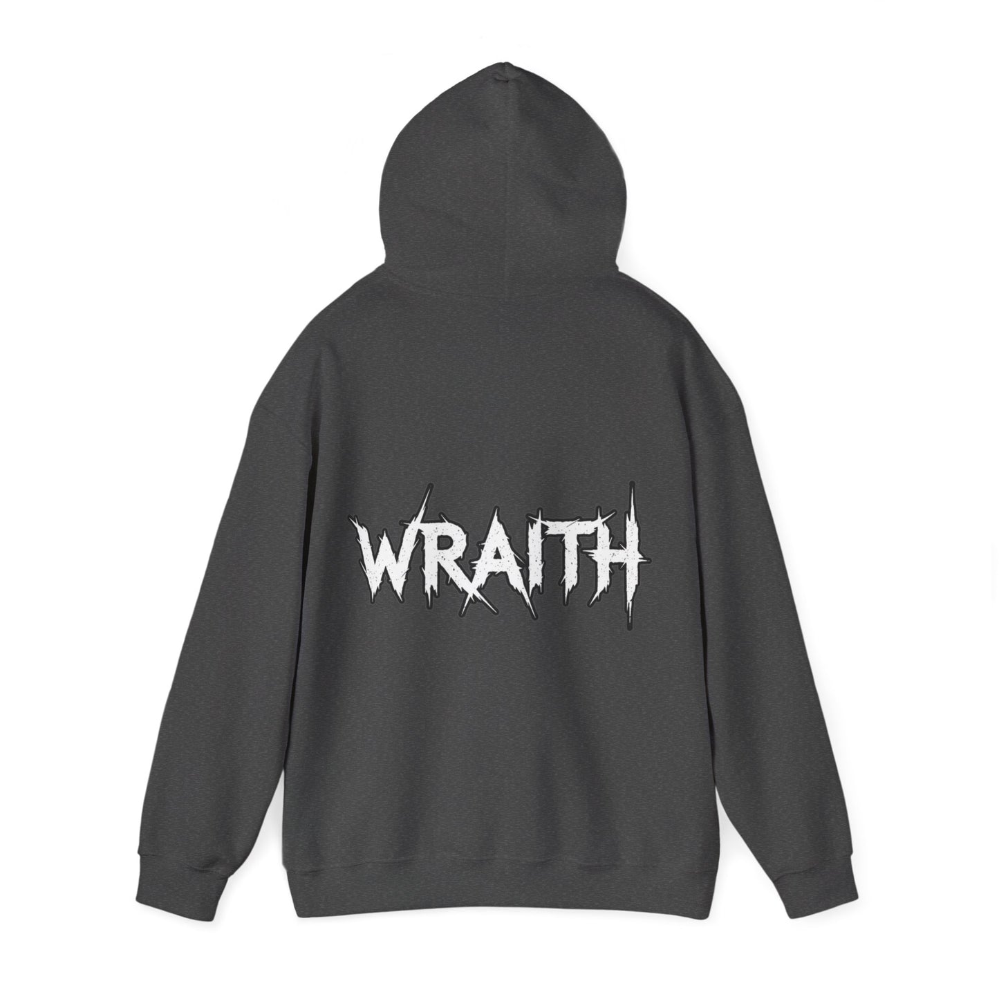 WRAITH Graphic Hoodie — Gothic Metal Logo Pullover