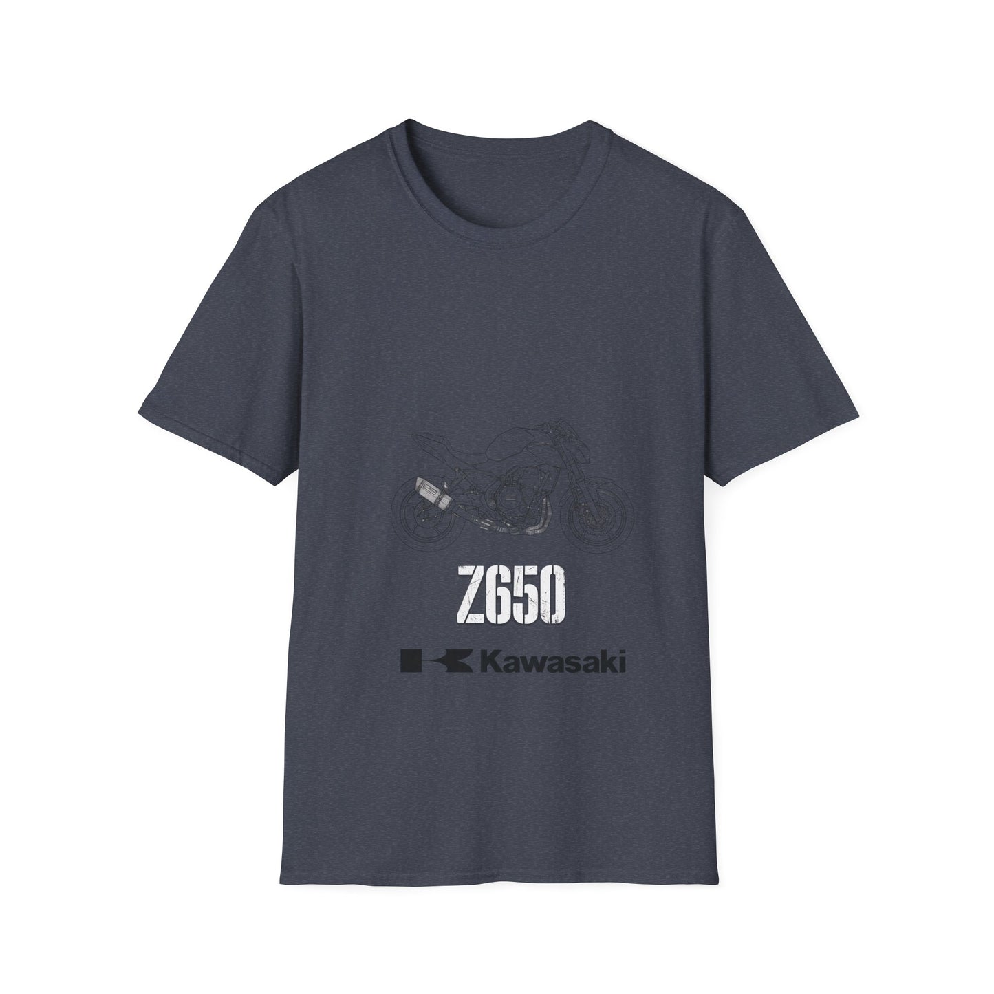 Kawasaki Motorcycle Sketch T-Shirt | Minimal Bike Line Art