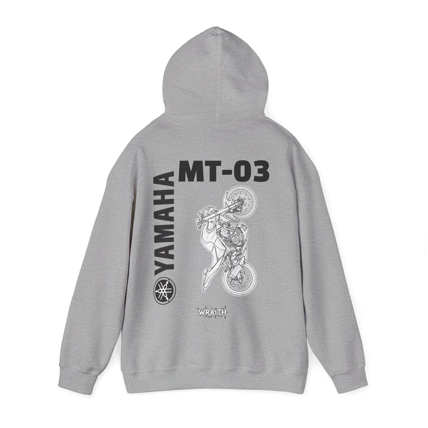 Yamaha MT-03 Motorcycle Graphic Hoodie - Rider Stunt Logo Pullover
