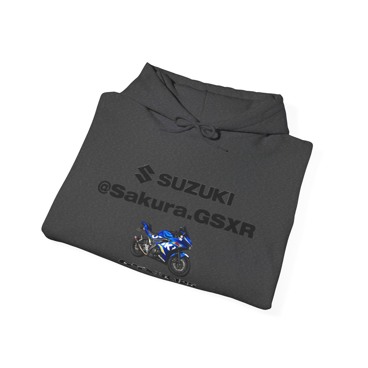 Suzuki GSX-R @sakura.GSXR  Motorcycle Hoodie — Blue Sportbike Graphic