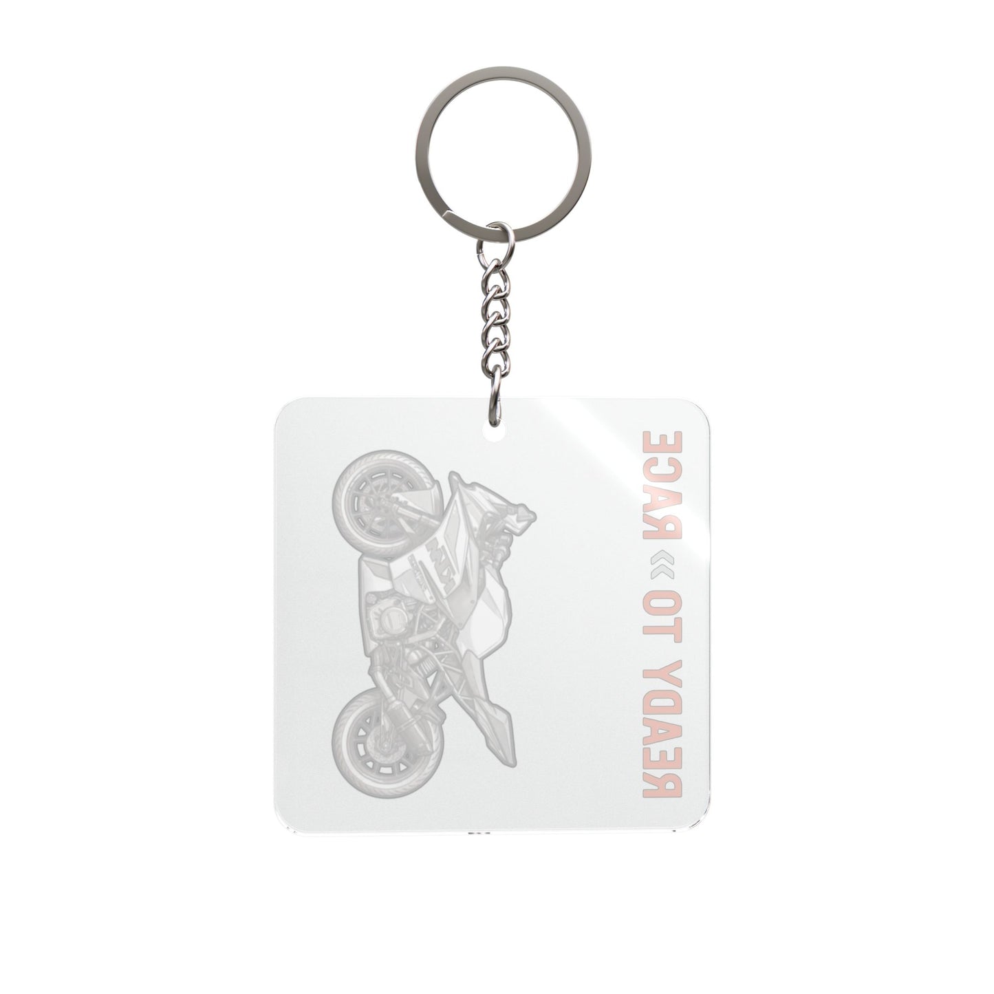 Ktm RC125 Ready to Race Motorcycle Square Keychain | Sportbike Illustration