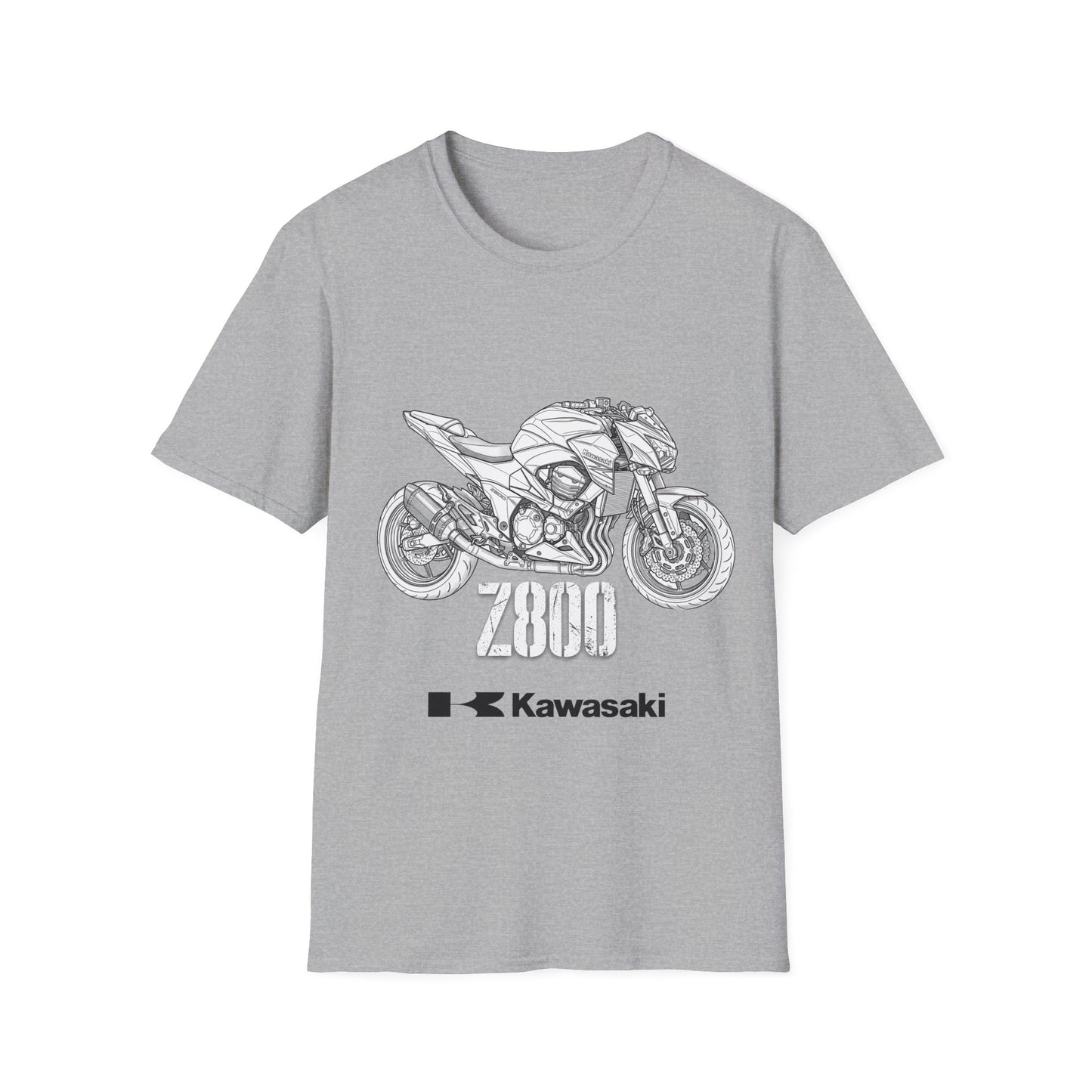 Kawasaki Motorcycle Sketch T-Shirt | Sportbike Line Art Tee