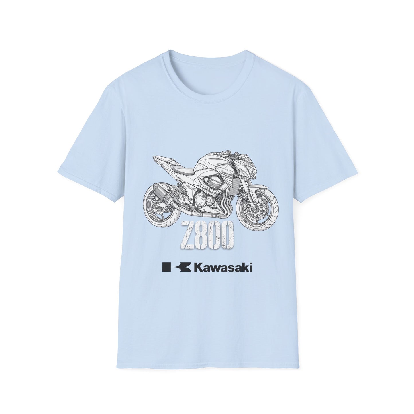 Kawasaki Motorcycle Sketch T-Shirt | Sportbike Line Art Tee
