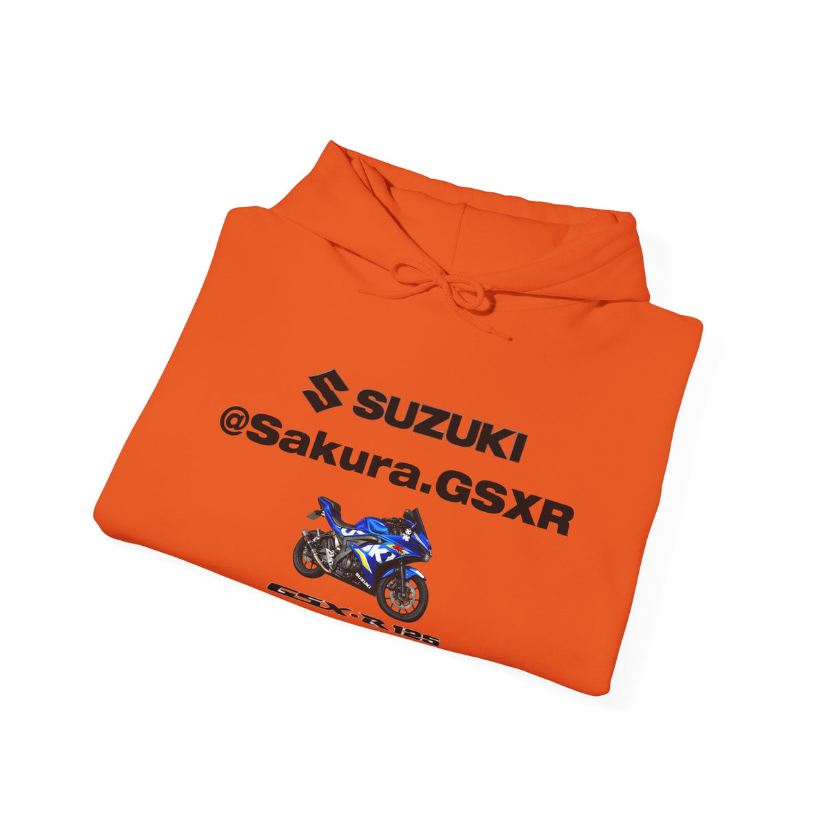 Suzuki GSX-R @sakura.GSXR  Motorcycle Hoodie — Blue Sportbike Graphic