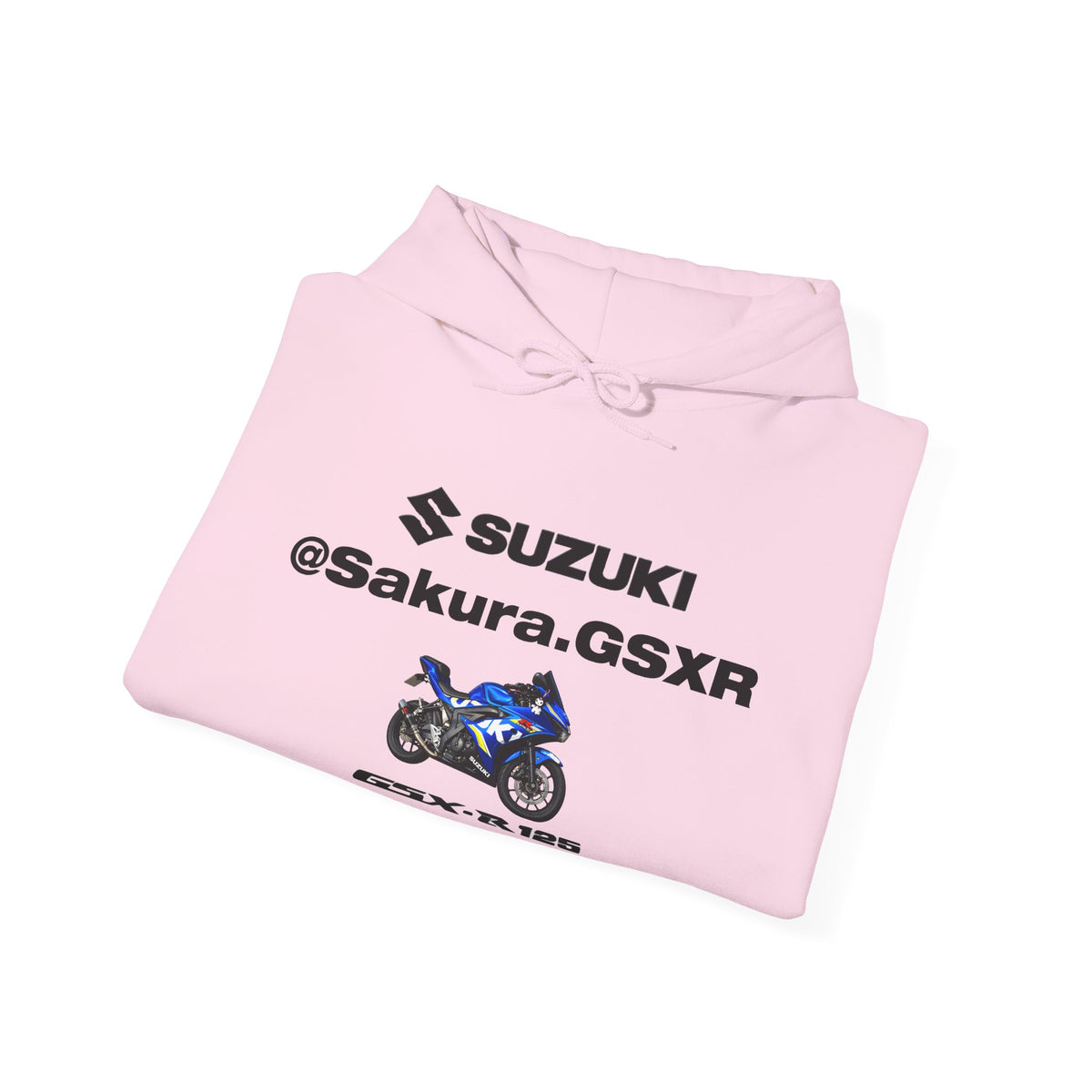 Suzuki GSX-R @sakura.GSXR  Motorcycle Hoodie — Blue Sportbike Graphic