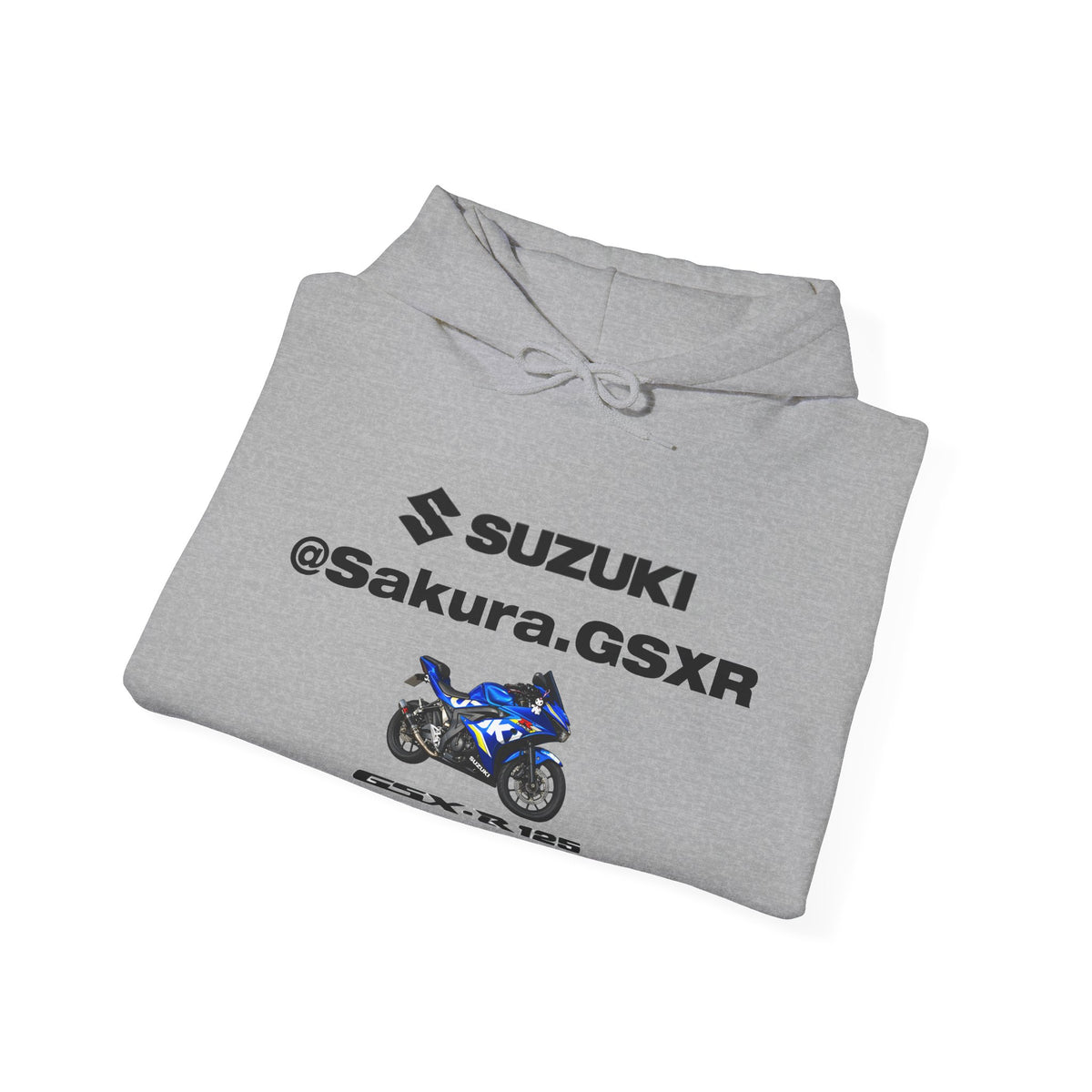 Suzuki GSX-R @sakura.GSXR  Motorcycle Hoodie — Blue Sportbike Graphic