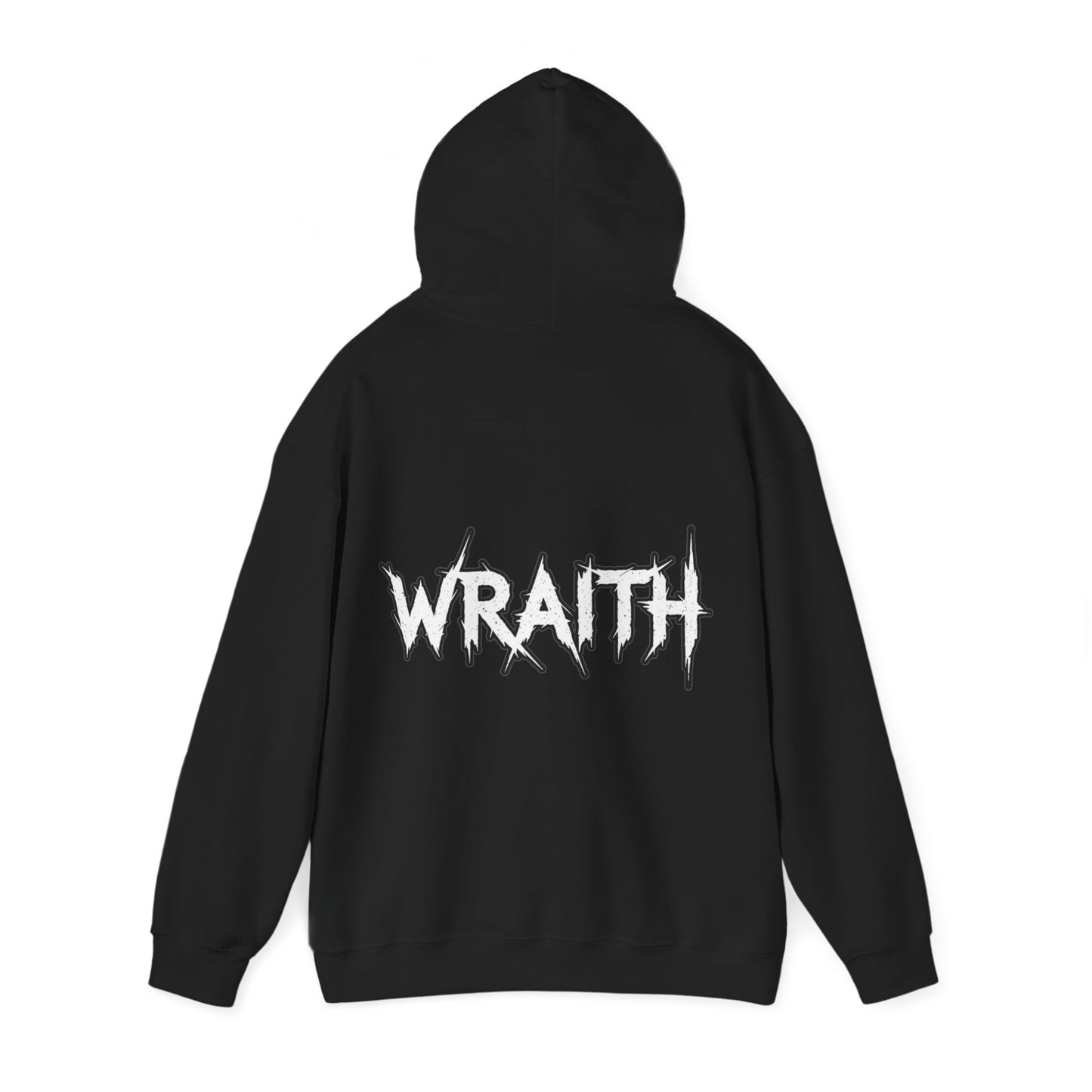 WRAITH Graphic Hoodie — Gothic Metal Logo Pullover