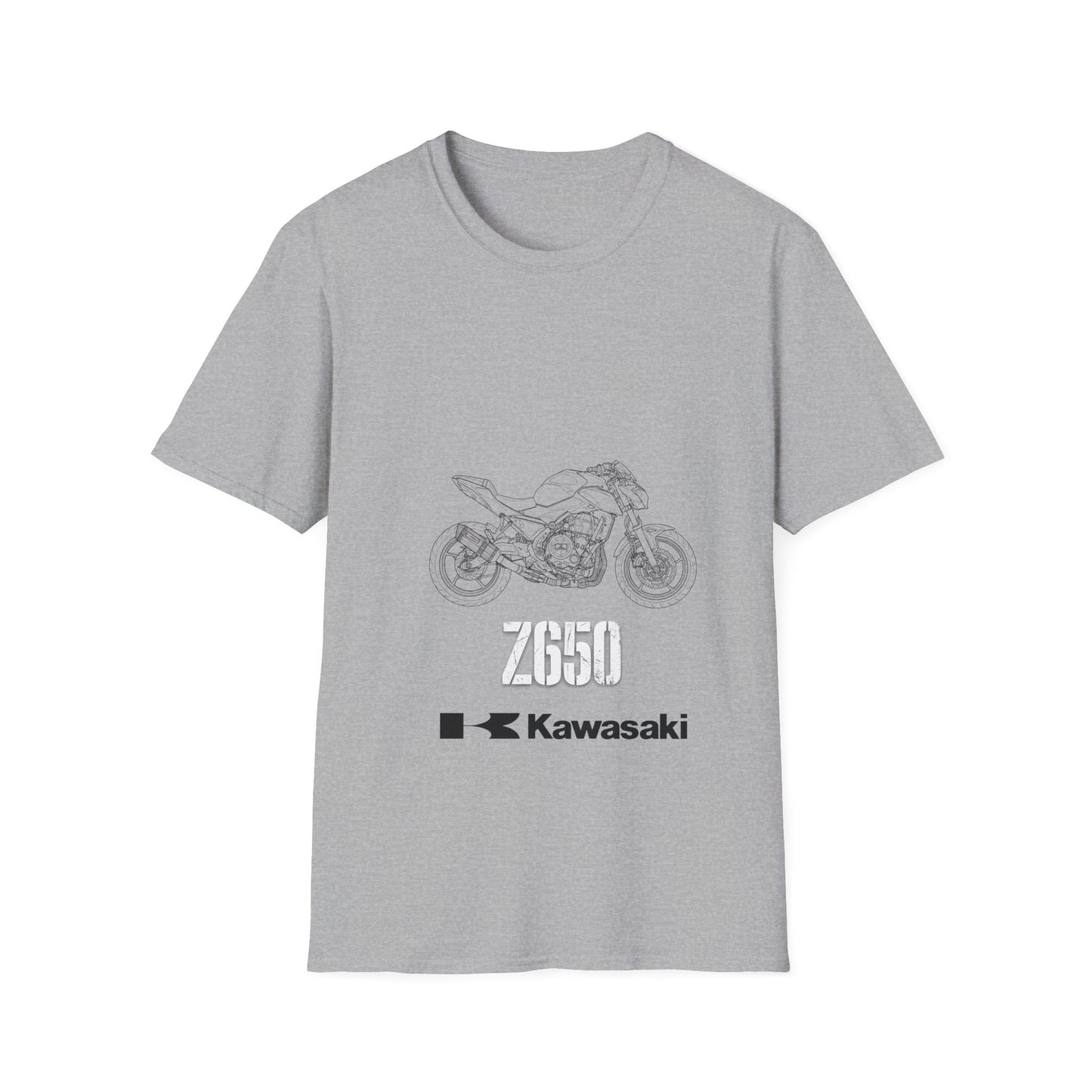 Kawasaki Motorcycle Sketch T-Shirt | Minimal Bike Line Art