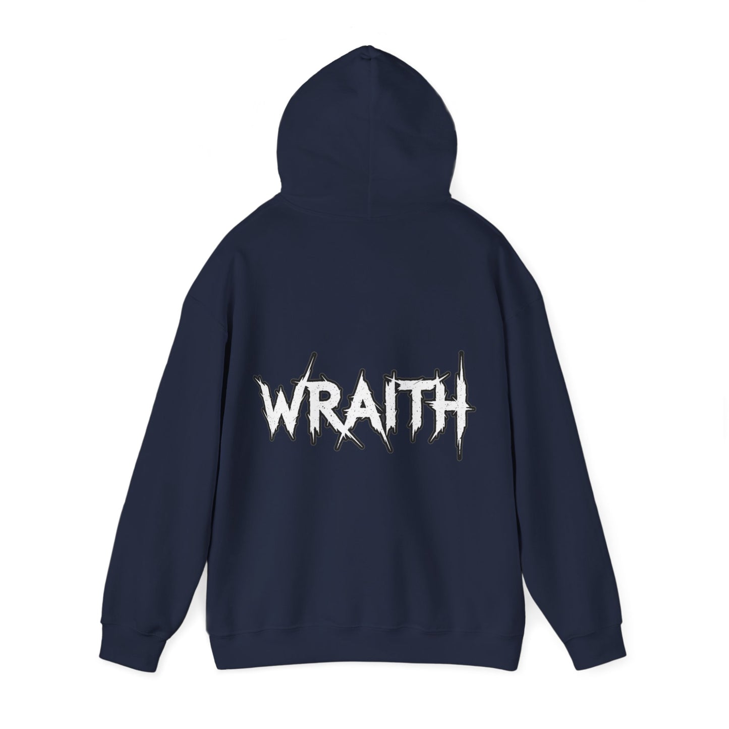 WRAITH Graphic Hoodie — Gothic Metal Logo Pullover