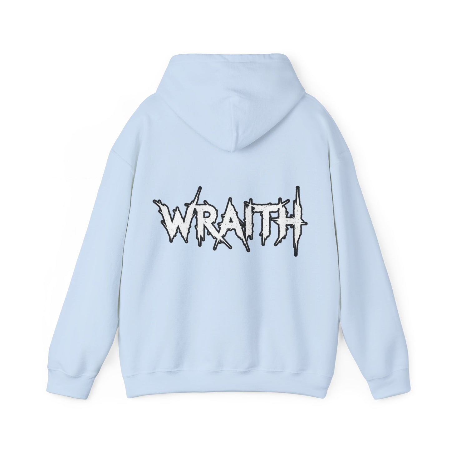 WRAITH Graphic Hoodie — Gothic Metal Logo Pullover