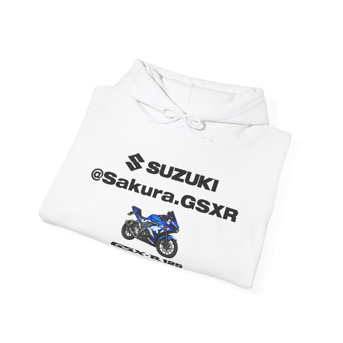 Suzuki GSX-R @sakura.GSXR  Motorcycle Hoodie — Blue Sportbike Graphic