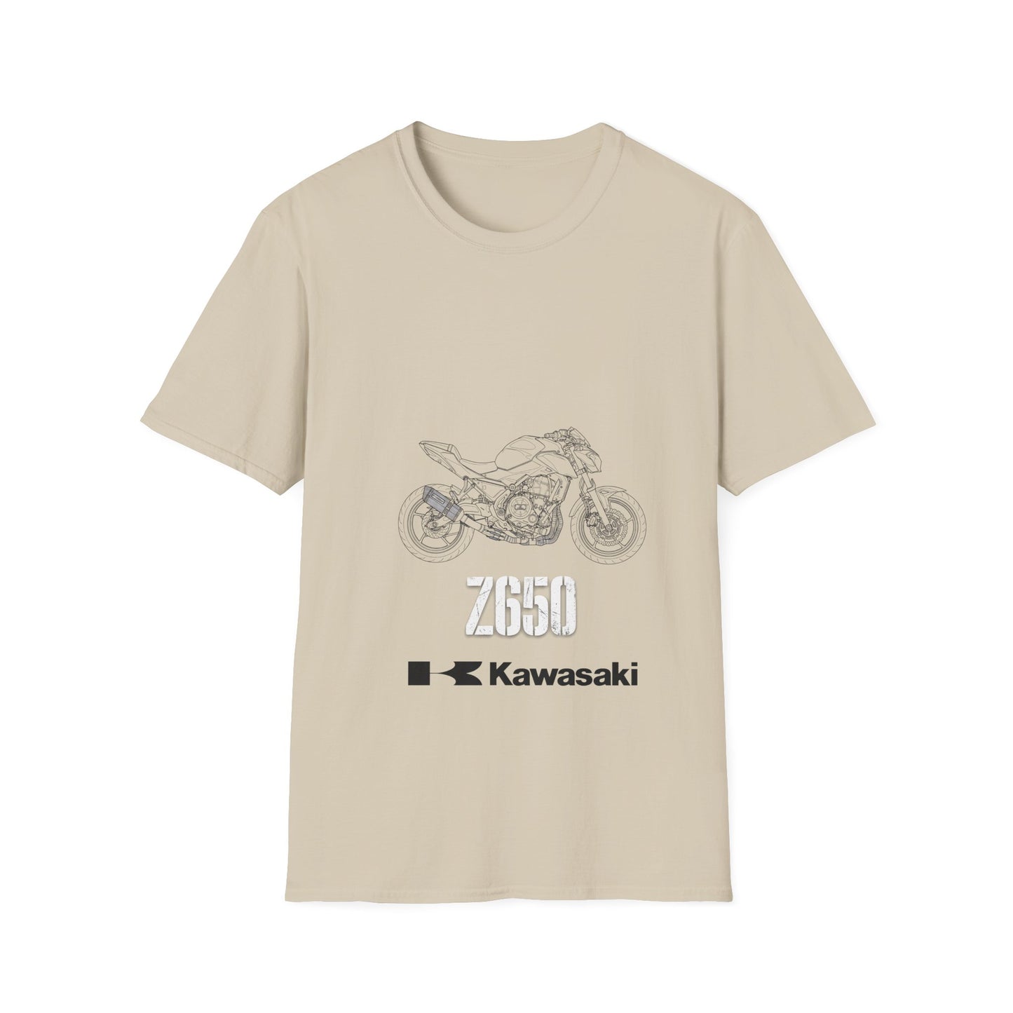 Kawasaki Motorcycle Sketch T-Shirt | Minimal Bike Line Art