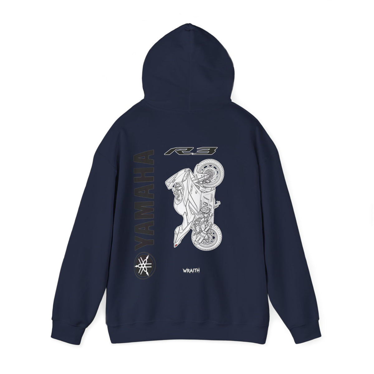 Yamaha R3 Motorcycle Hoodie — Graphic Rider Sweatshirt