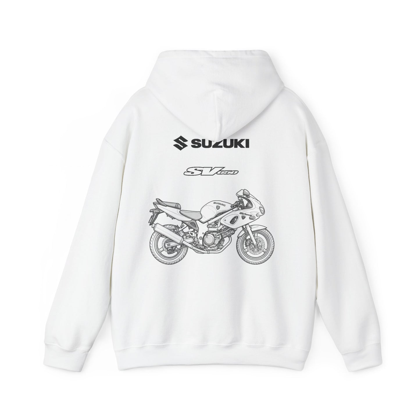 Suzuki SV650 motorcycle hoodie | vintage bike sketch, rider apparel