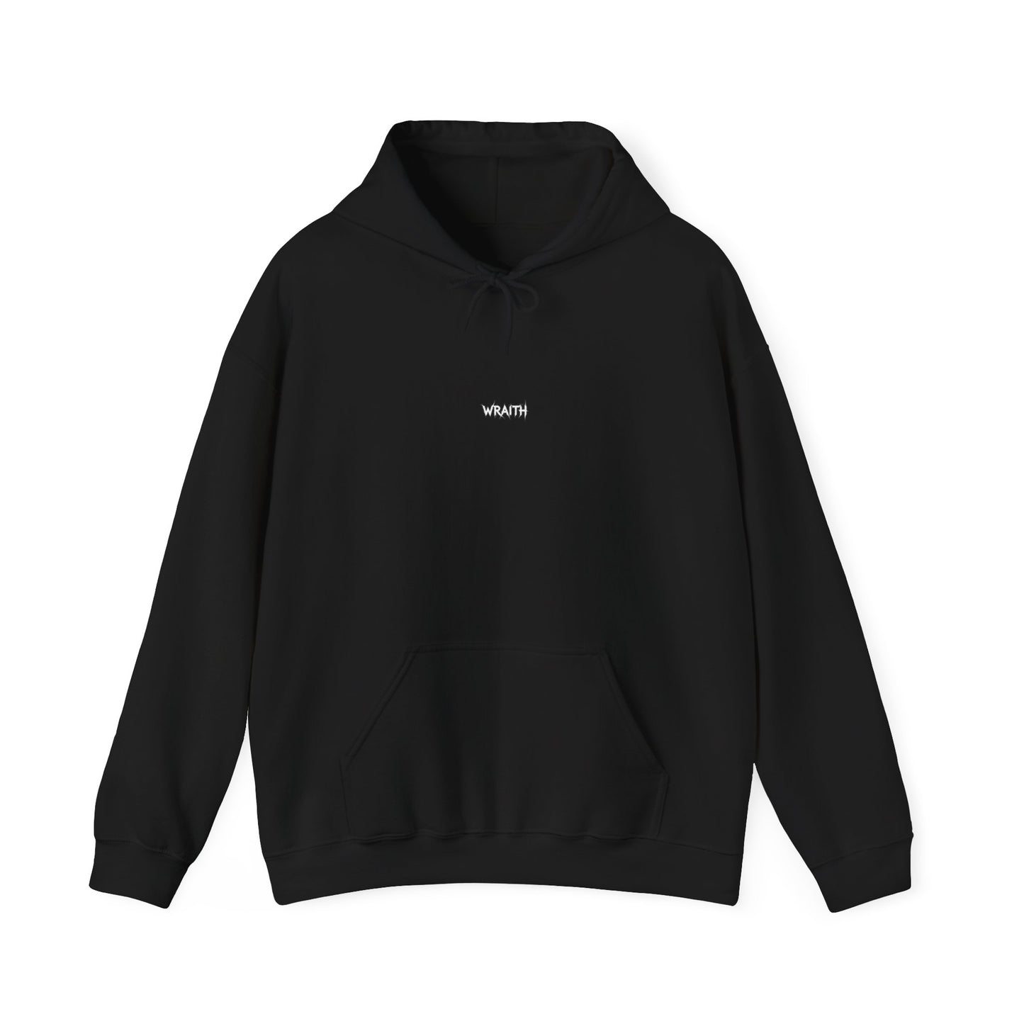 WRAITH Graphic Hoodie — Gothic Metal Logo Pullover