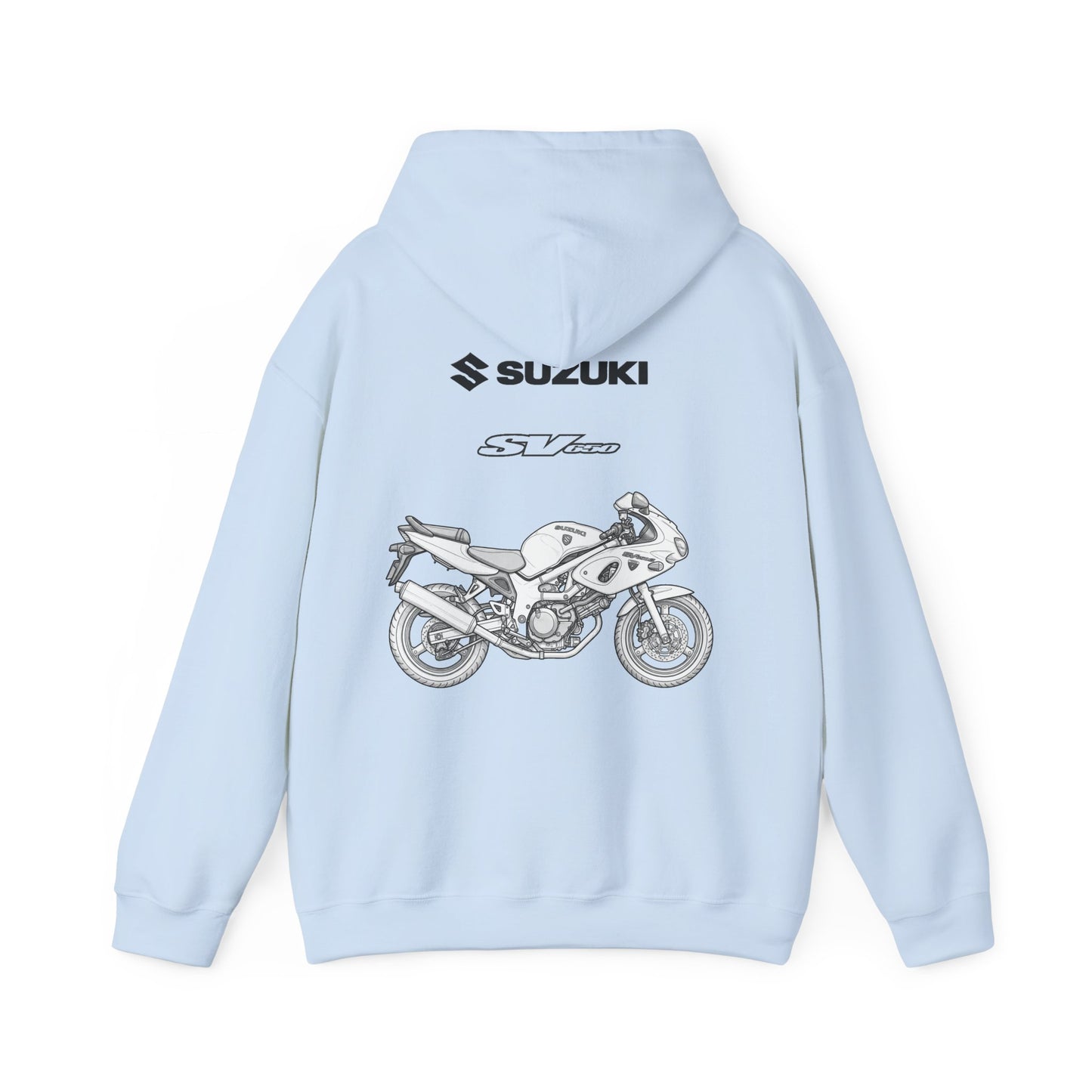 Suzuki SV650 motorcycle hoodie | vintage bike sketch, rider apparel