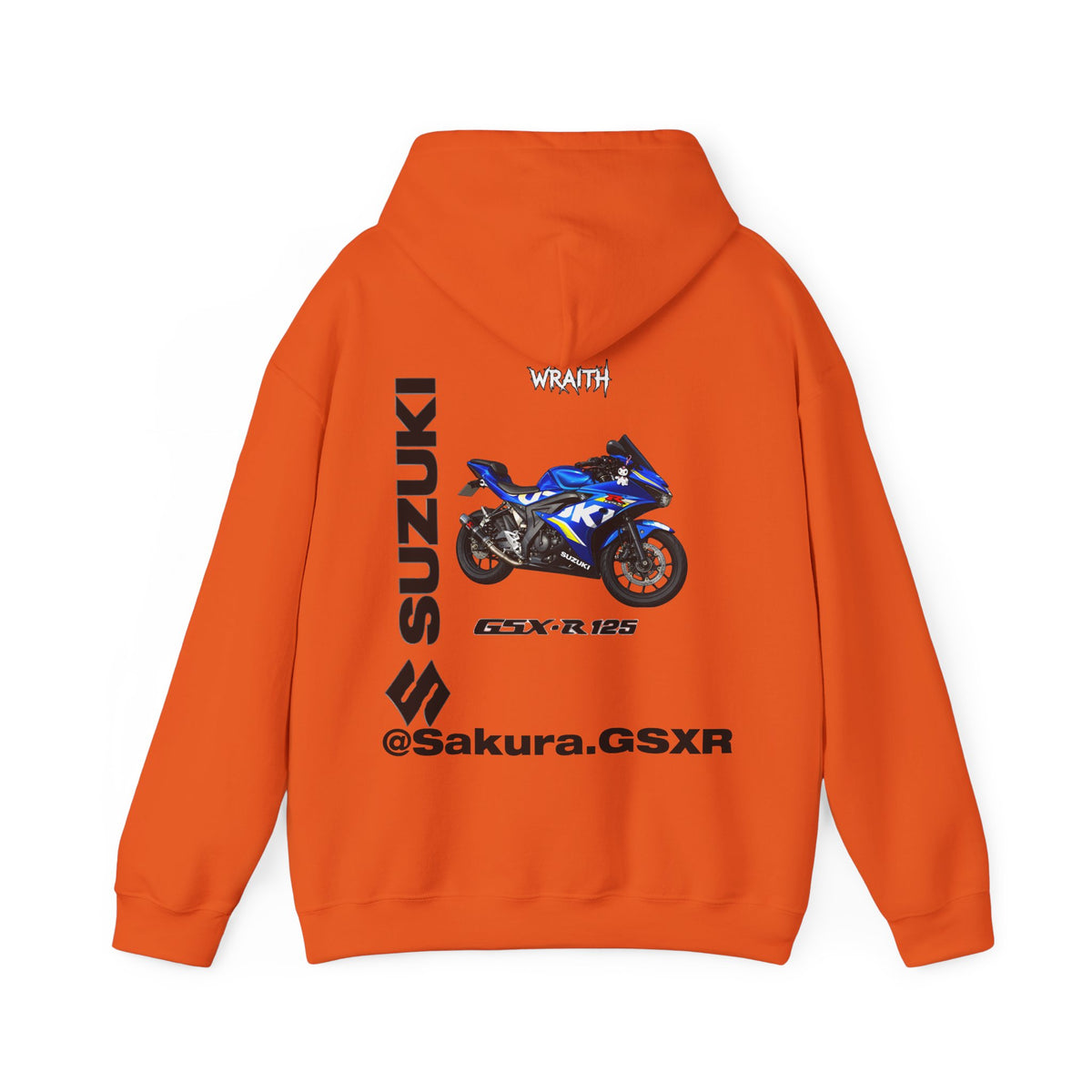 Suzuki GSX-R @sakura.GSXR  Motorcycle Hoodie — Blue Sportbike Graphic