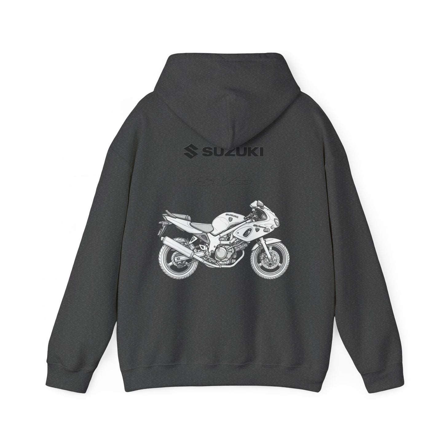 Suzuki SV650 motorcycle hoodie | vintage bike sketch, rider apparel